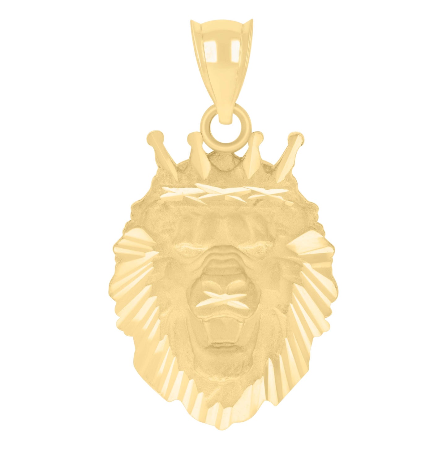 10K Yellow Gold Mens Leo/Lion Head Animal Wildlife Charm Pendant