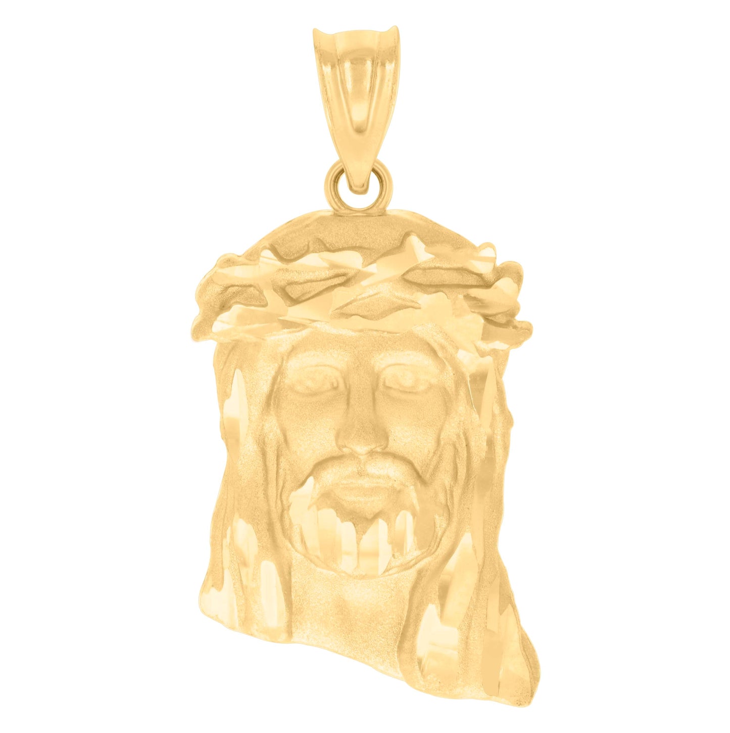 10K Yellow Gold Mens Jesus Religious Charm Pendant