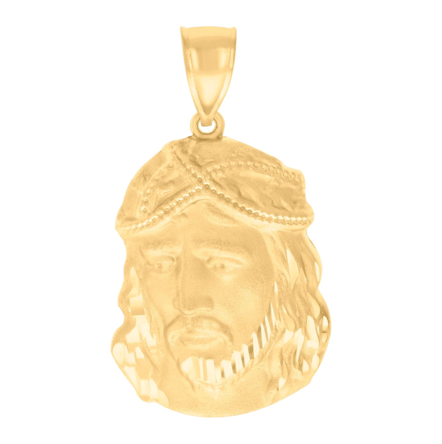 10K Yellow Gold Mens Jesus Religious Charm Pendant