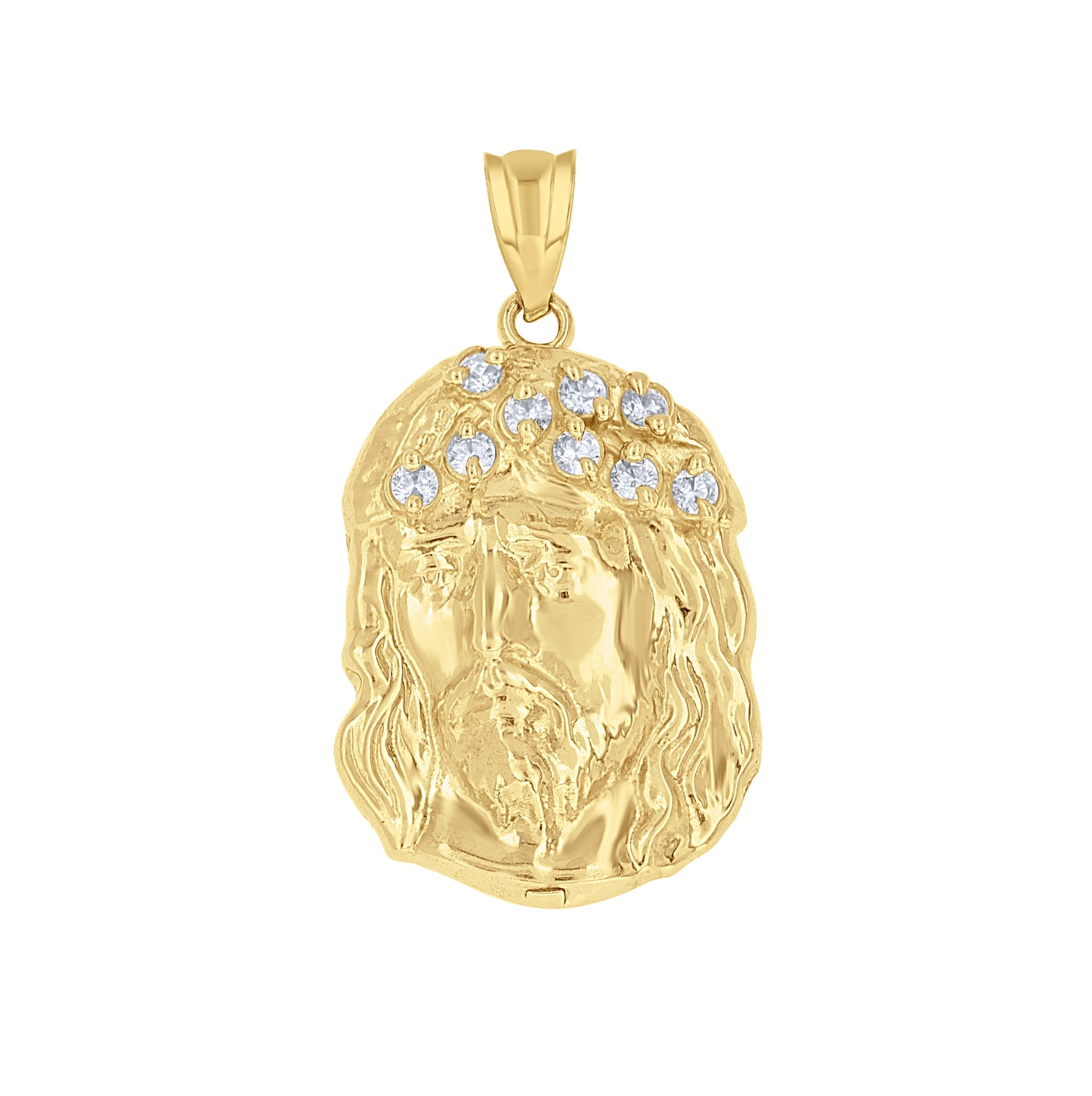 10K Yellow Gold Mens Jesus Religious Charm Pendant