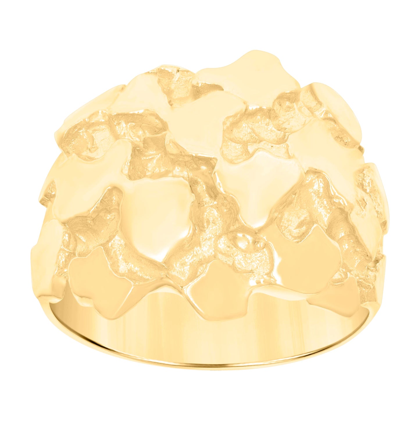 10K Yellow Gold Mens Nugget Fashion Ring