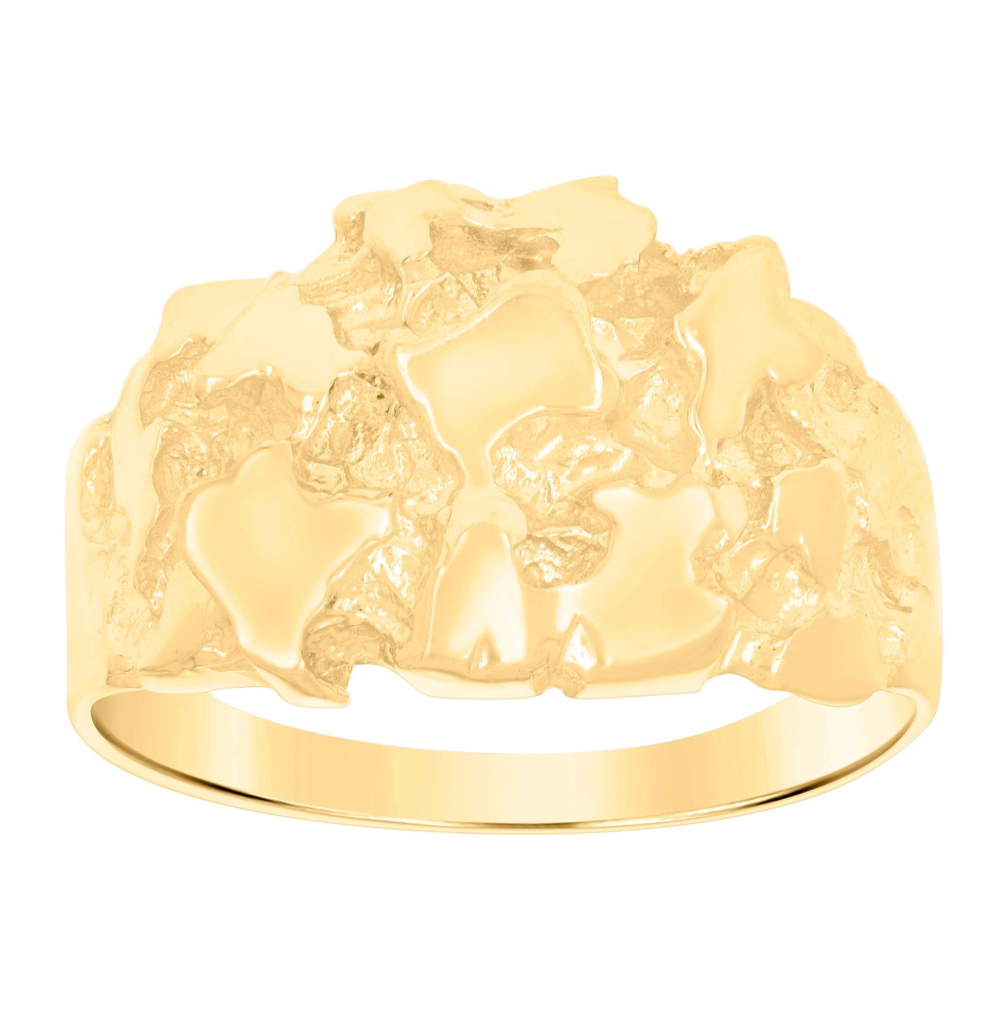 10K Yellow Gold Mens Nugget Fashion Ring