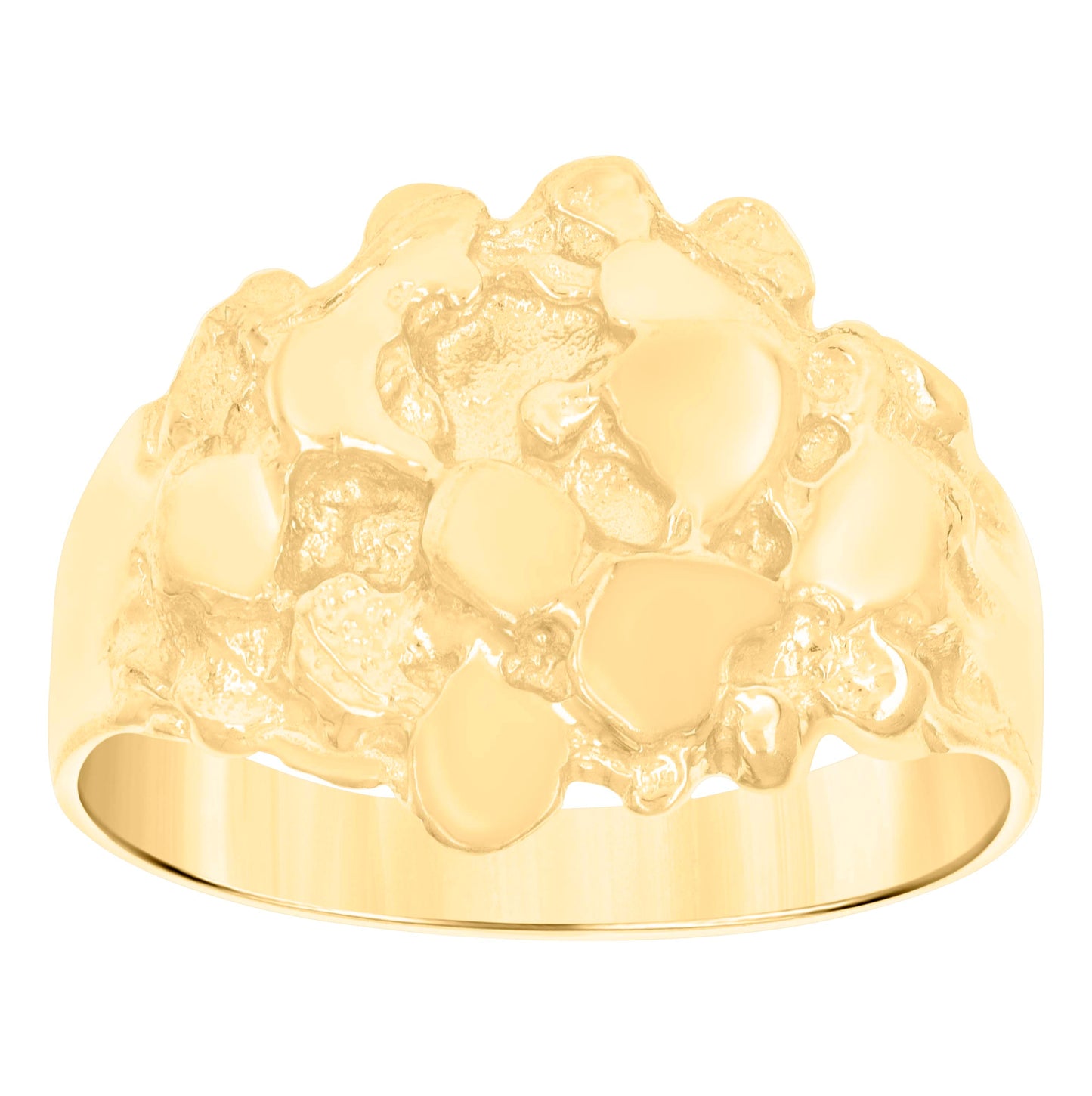 10K Yellow Gold Mens Nugget Fashion Ring