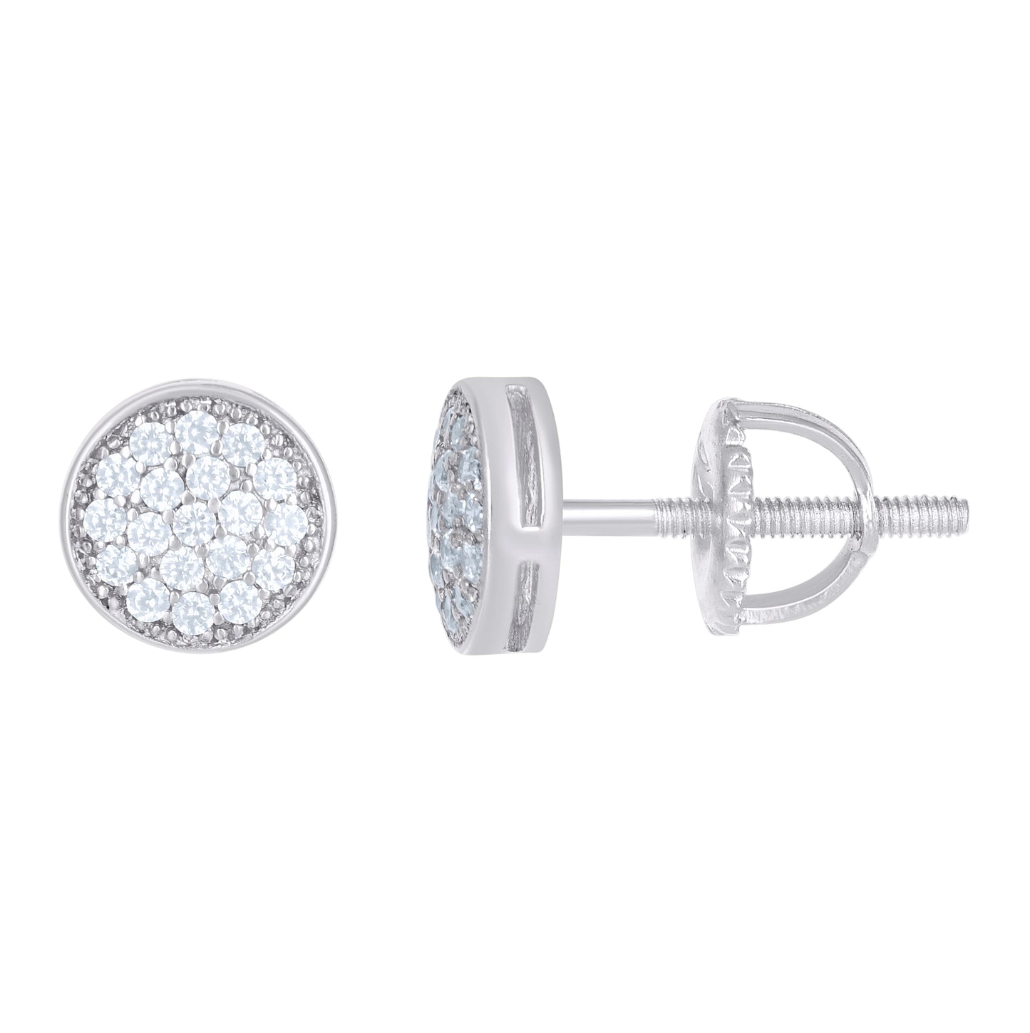 Sterling Silver Or Yellow-tone Womens 0.20ct Moissanite Fashion Stud Earrings