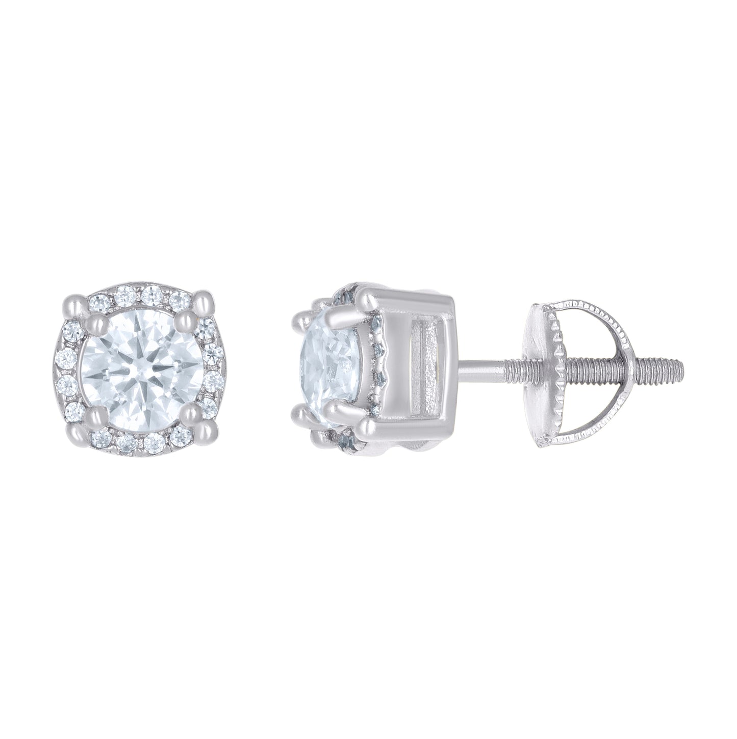 Sterling Silver Or Yellow-tone Womens 1.16ct Moissanite Fashion Stud Earrings