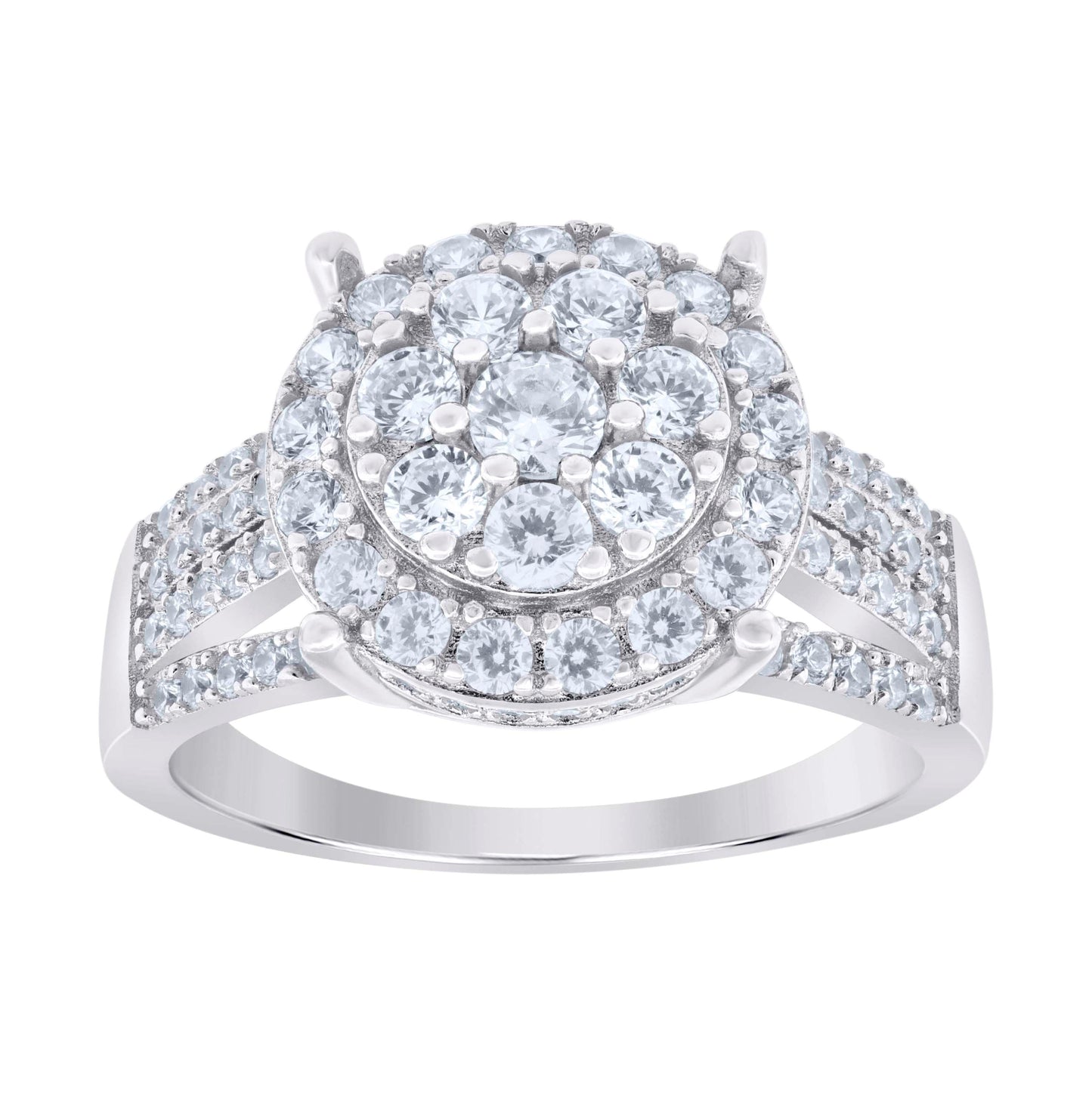 Sterling Silver Womens Moissanite 0.76Ct Bridal Anniversary Engagement Wedding Ring