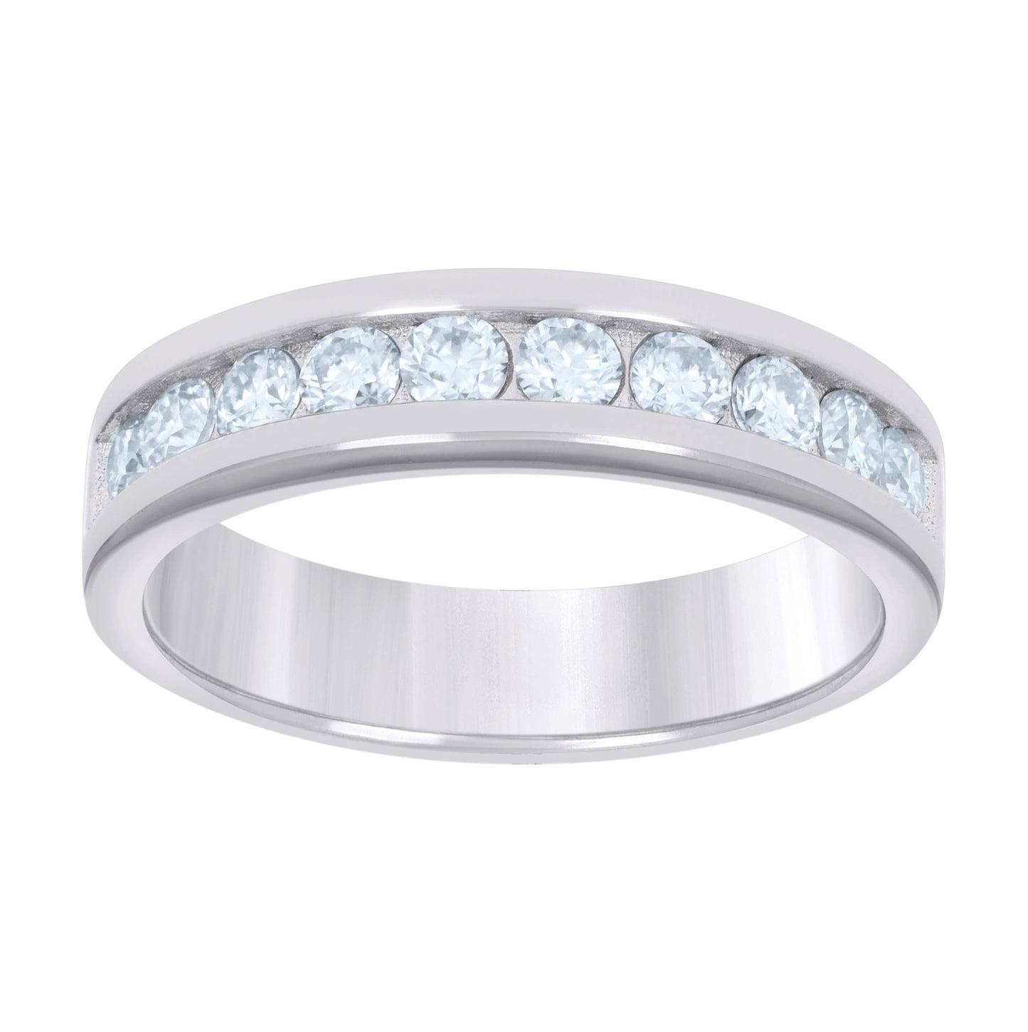 Sterling Silver Womens Moissanite 0.75Ct Bridal Anniversary Engagement Wedding Band Ring