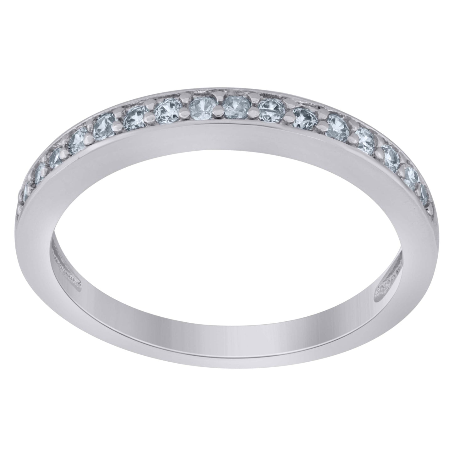 Sterling Silver Womens Moissanite 0.23Ct Bridal Anniversary Engagement Wedding Band Ring