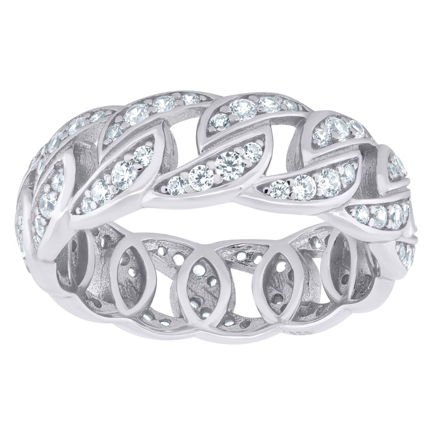 Sterling Silver Womens Moissanite Fashion Bridal Anniversary Wedding Engagement Band Ring