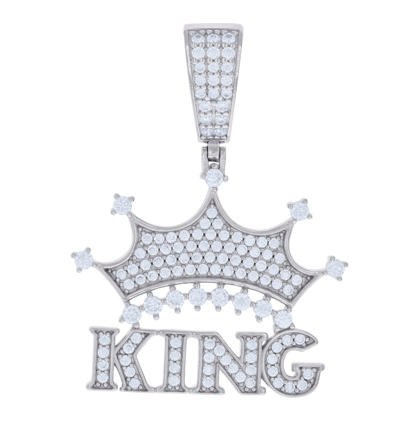 Sterling Silver Mens Moissanite 1.03 Cttw KING Talking Fashion Pendant