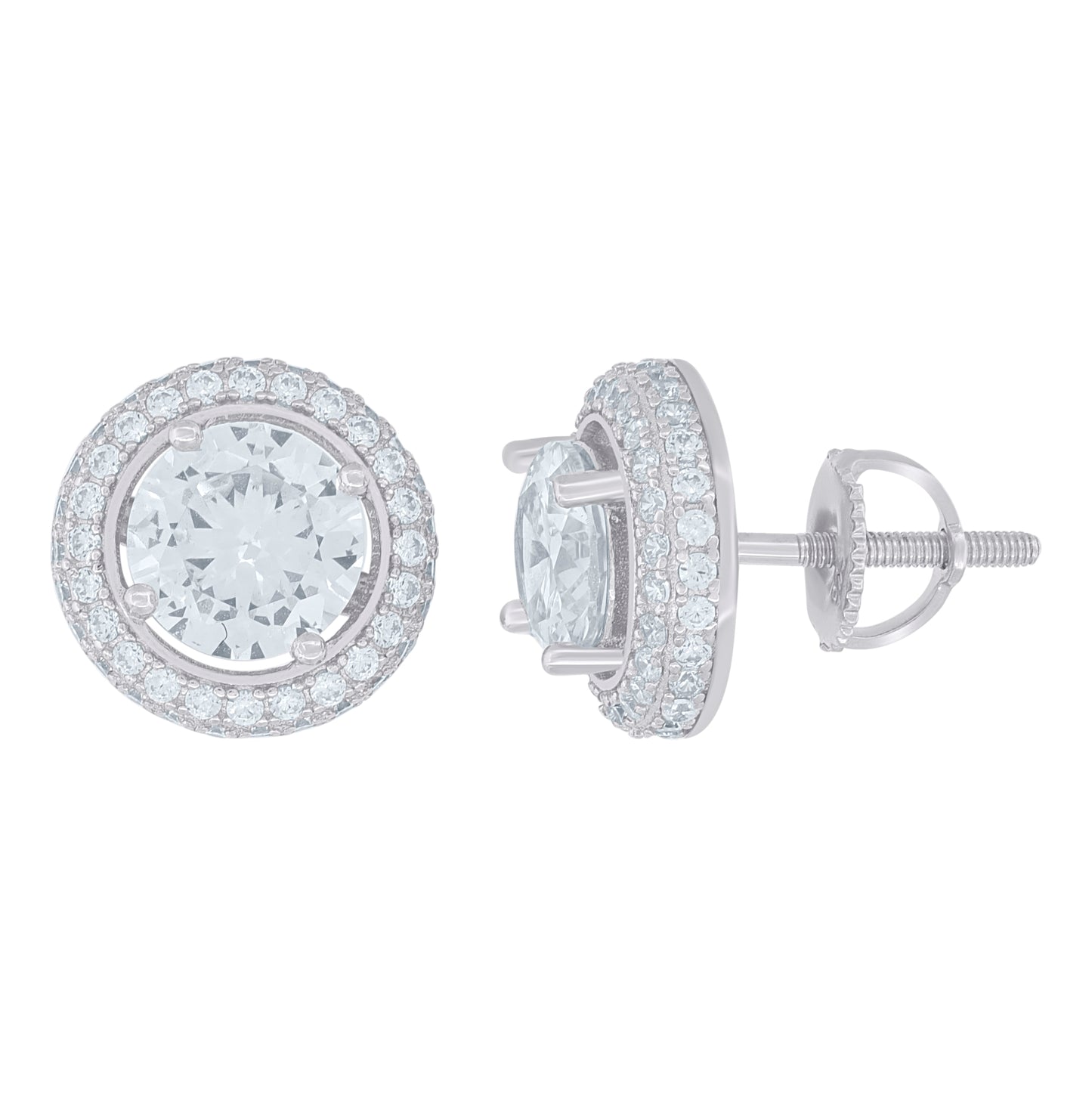 Sterling Silver Womens Moissanite 2.48 Cttw Stud Earrings