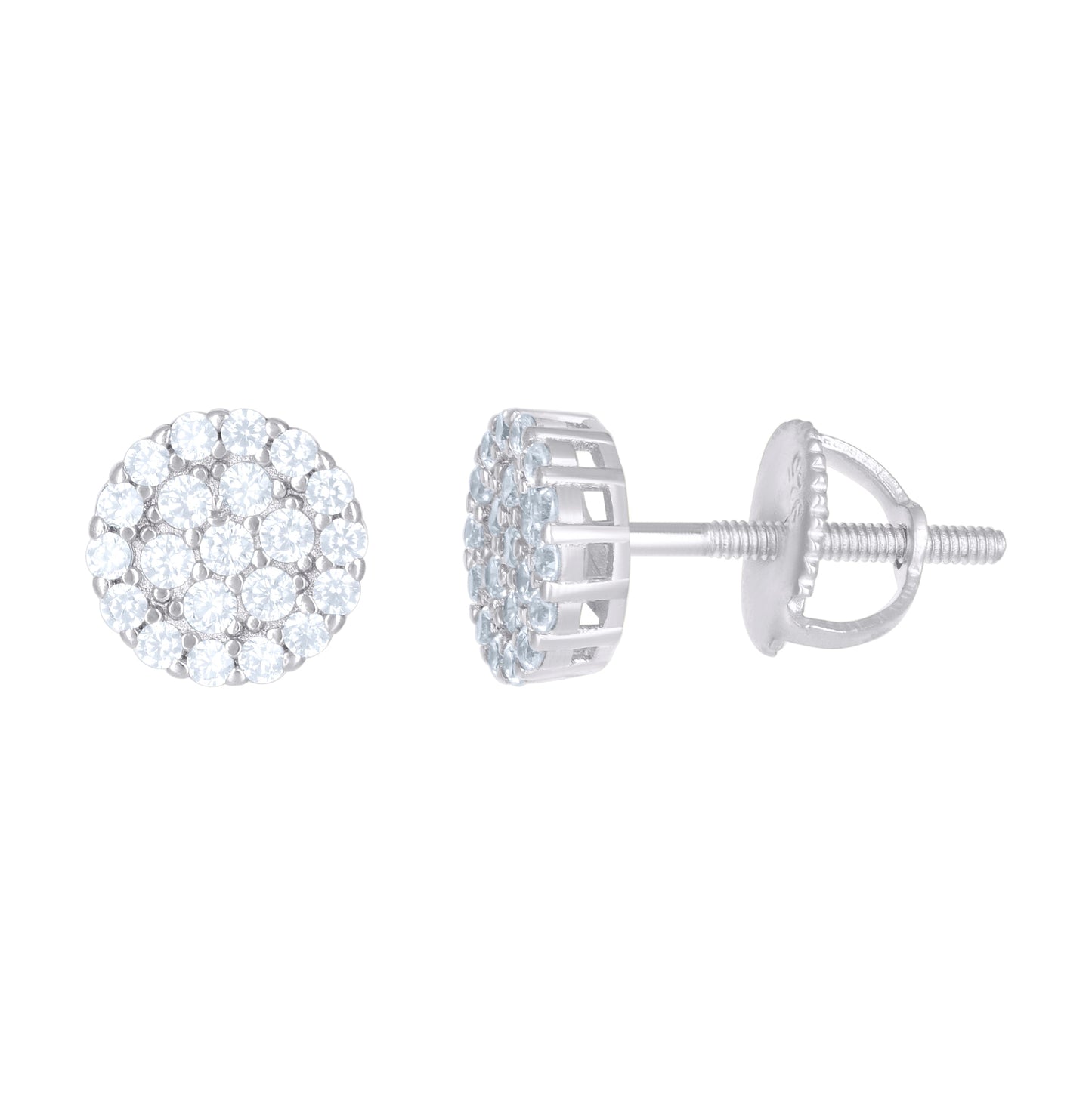 Sterling Silver Or Yellow-Tone Womens Moissanite 0.53Ct Stud Earrings