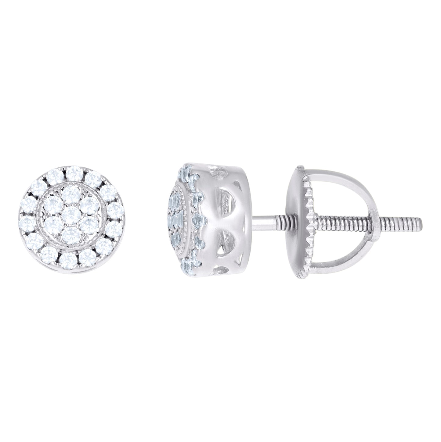 Sterling Silver Or Yellow-Tone Womens Moissanite 0.22Ct Fashion Stud Earrings