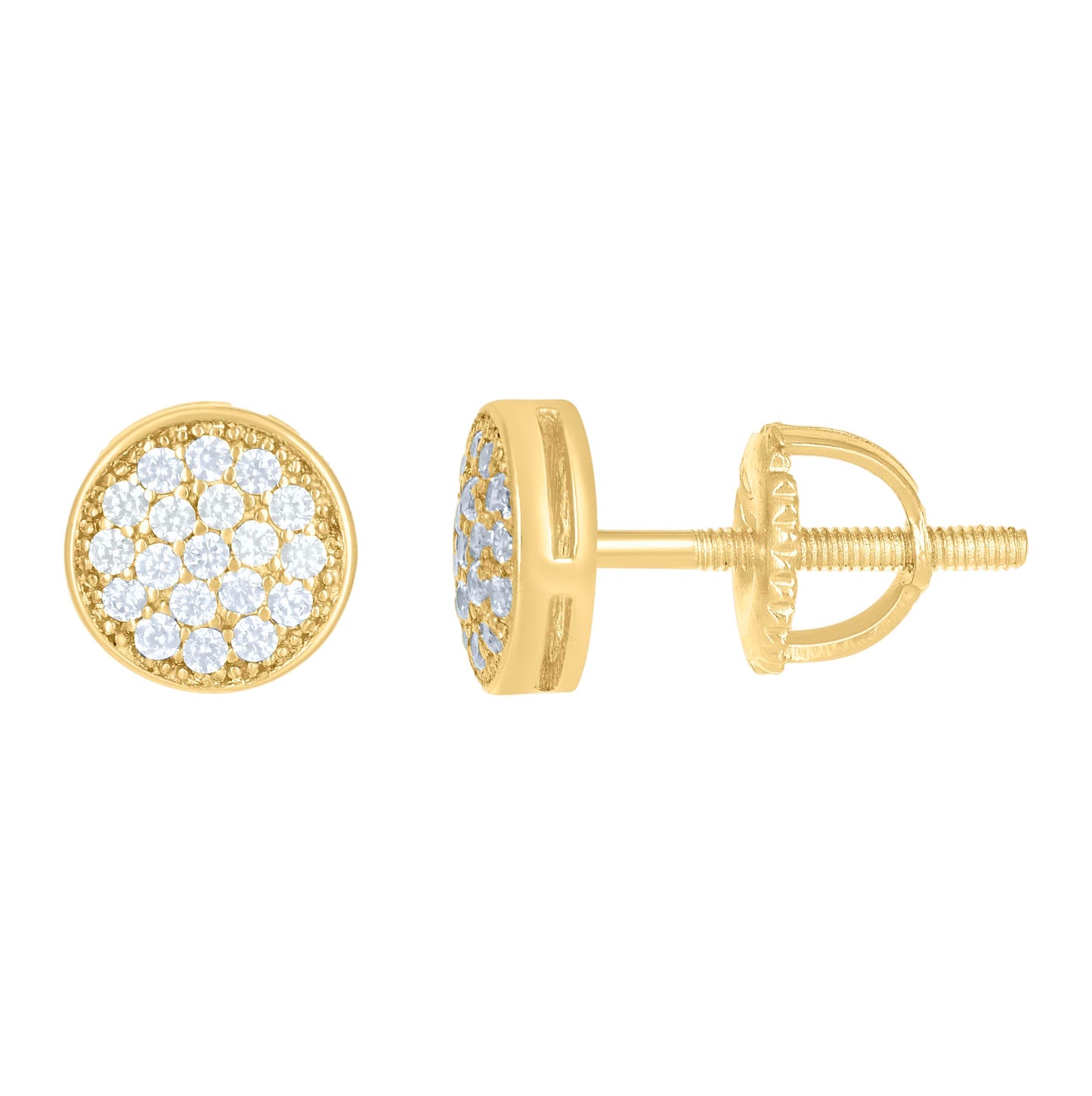 Sterling Silver Or Yellow-tone Womens 0.20ct Moissanite Fashion Stud Earrings