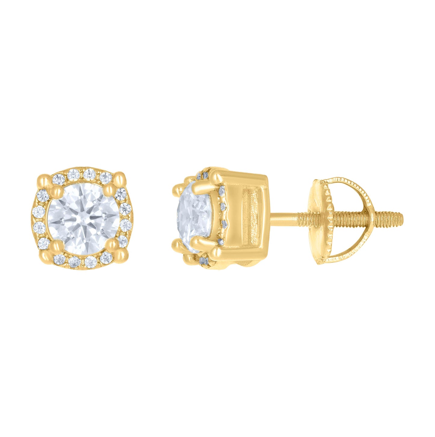 Sterling Silver Or Yellow-tone Womens 1.16ct Moissanite Fashion Stud Earrings