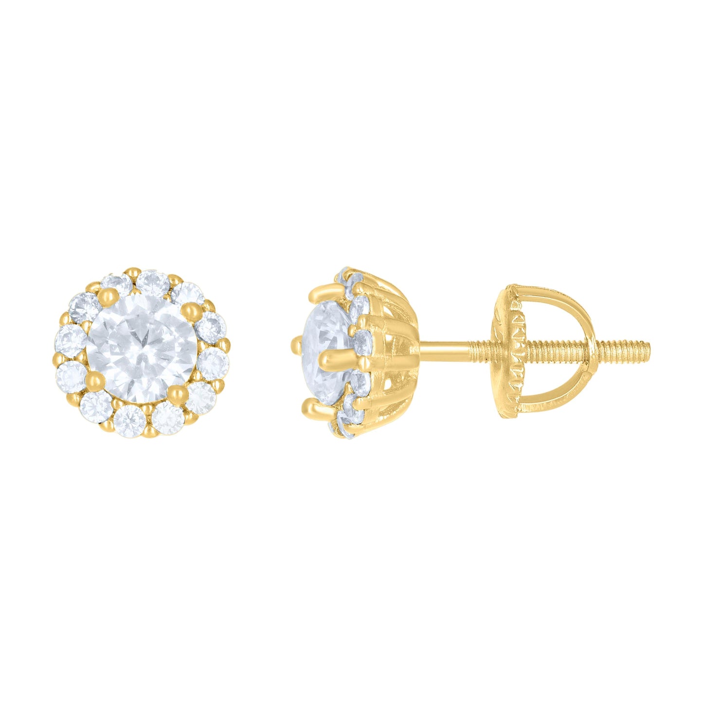 Sterling Silver Or Yellow-Tone Womens Moissanite 1.29Ct Stud Earrings