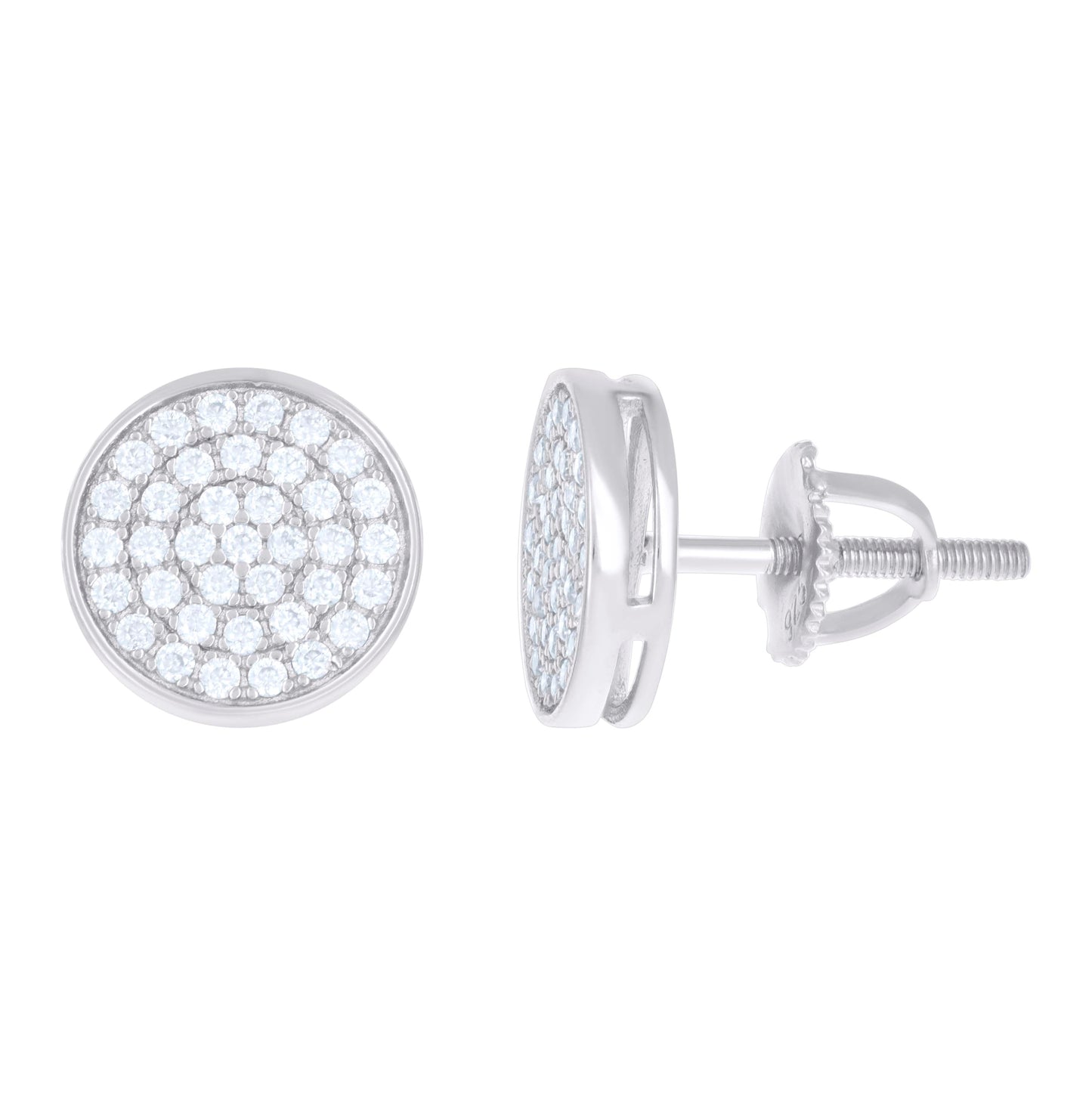 Sterling Silver Or Yellow-Tone Womens 0.64ct Moissanite Fashion Stud Earrings