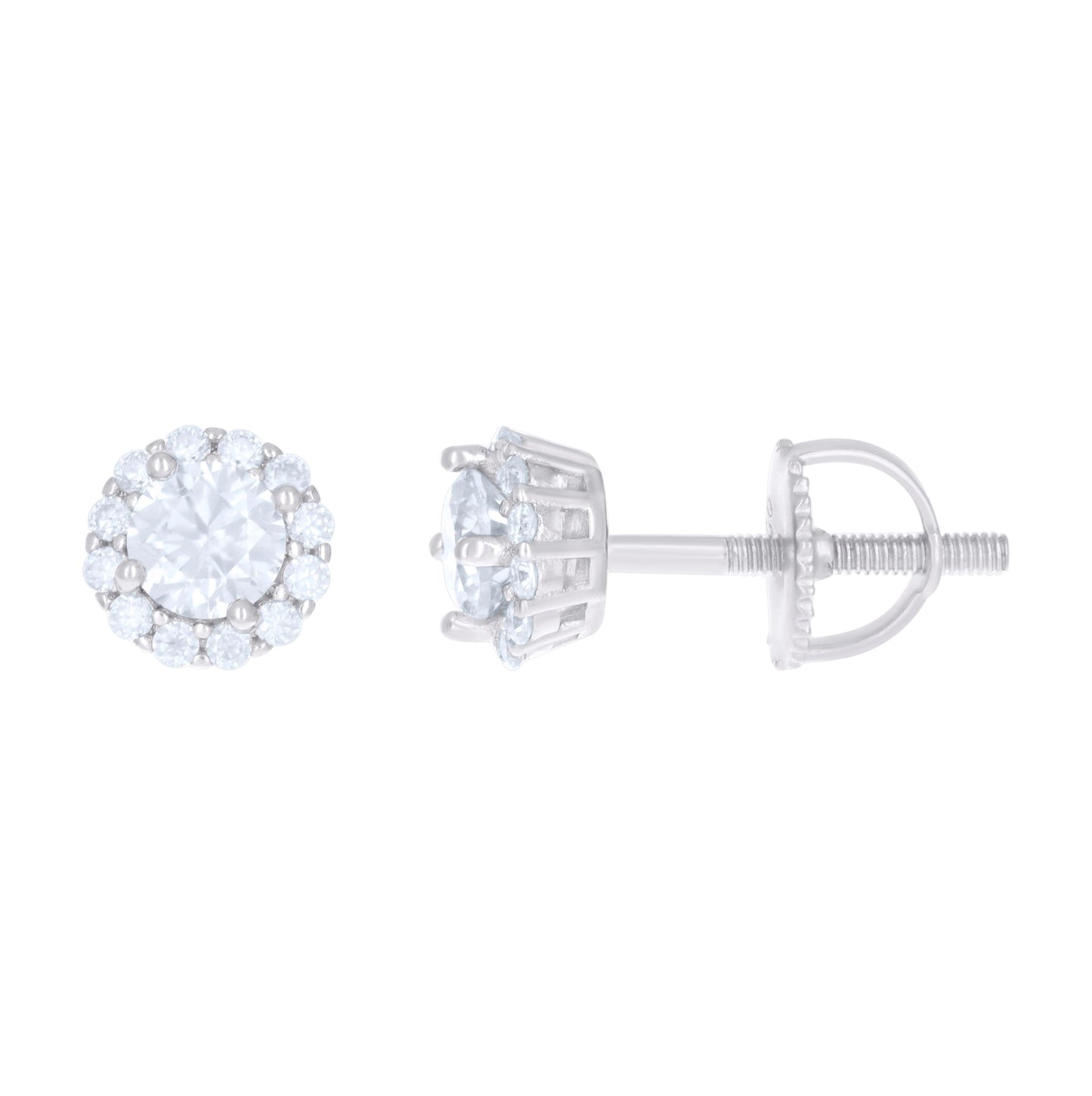 Sterling Silver Or Yellow-Tone Womens 1.37ct Moissanite Fashion Stud Earrings