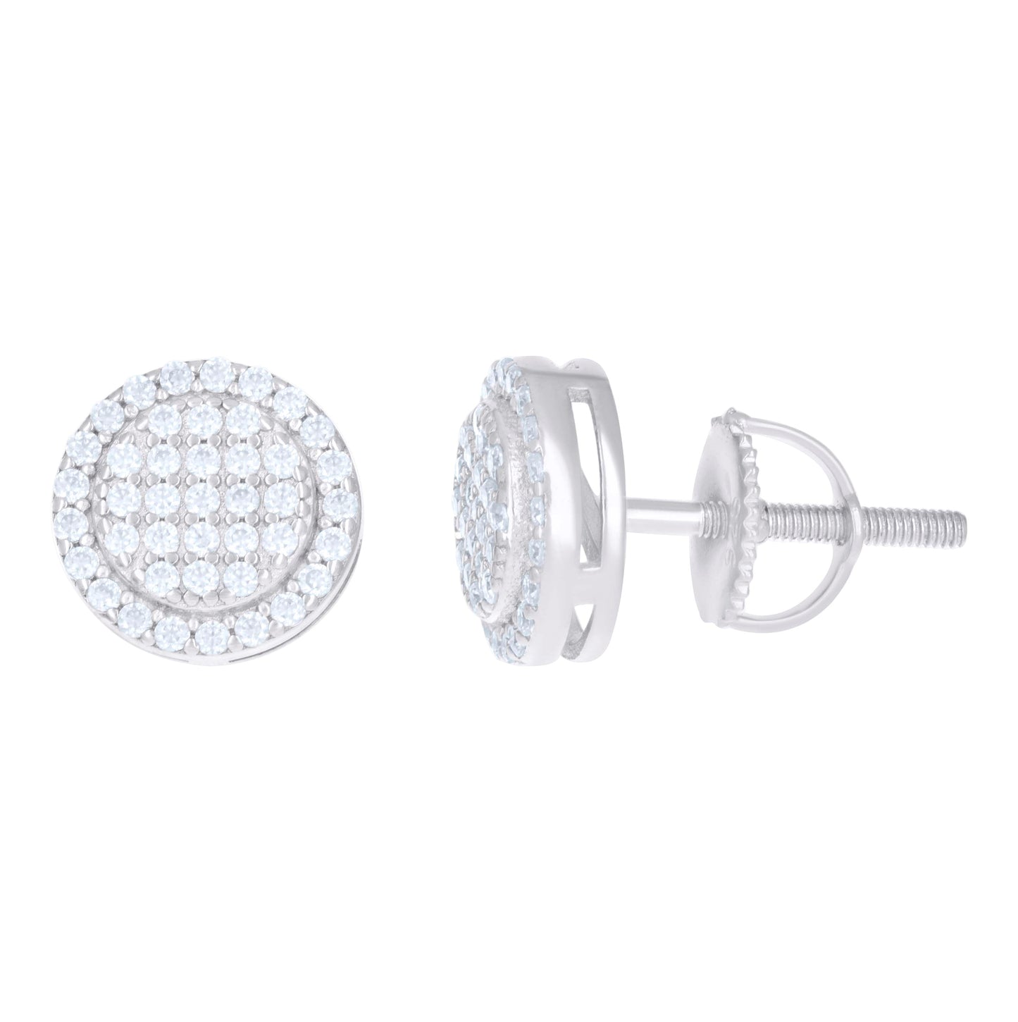 Sterling Silver Or Yellow-Tone Womens 0.42ct Moissanite Fashion Stud Earrings