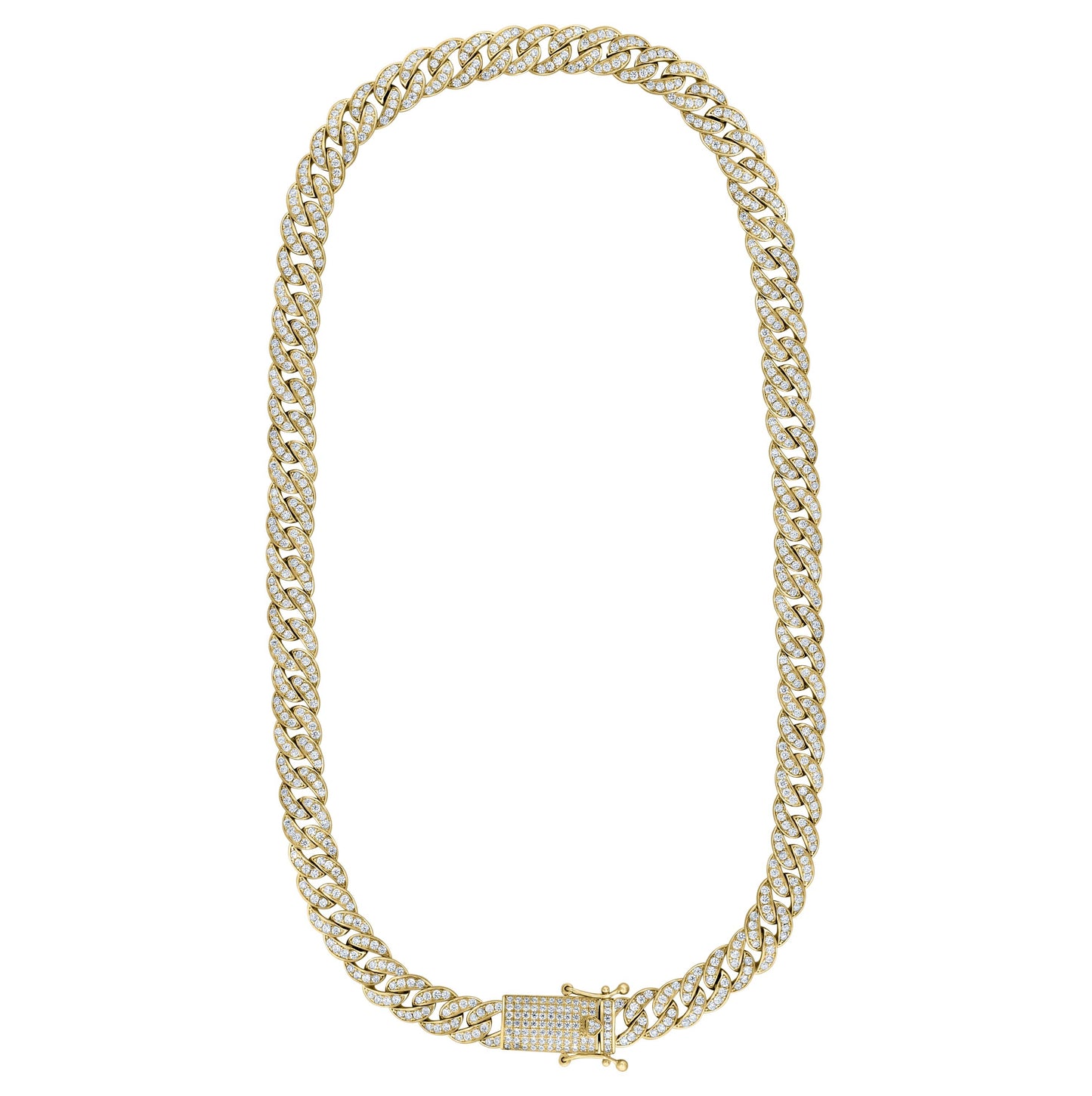 Sterling Silver Moissanite 9mm Miami Cuban Chain
