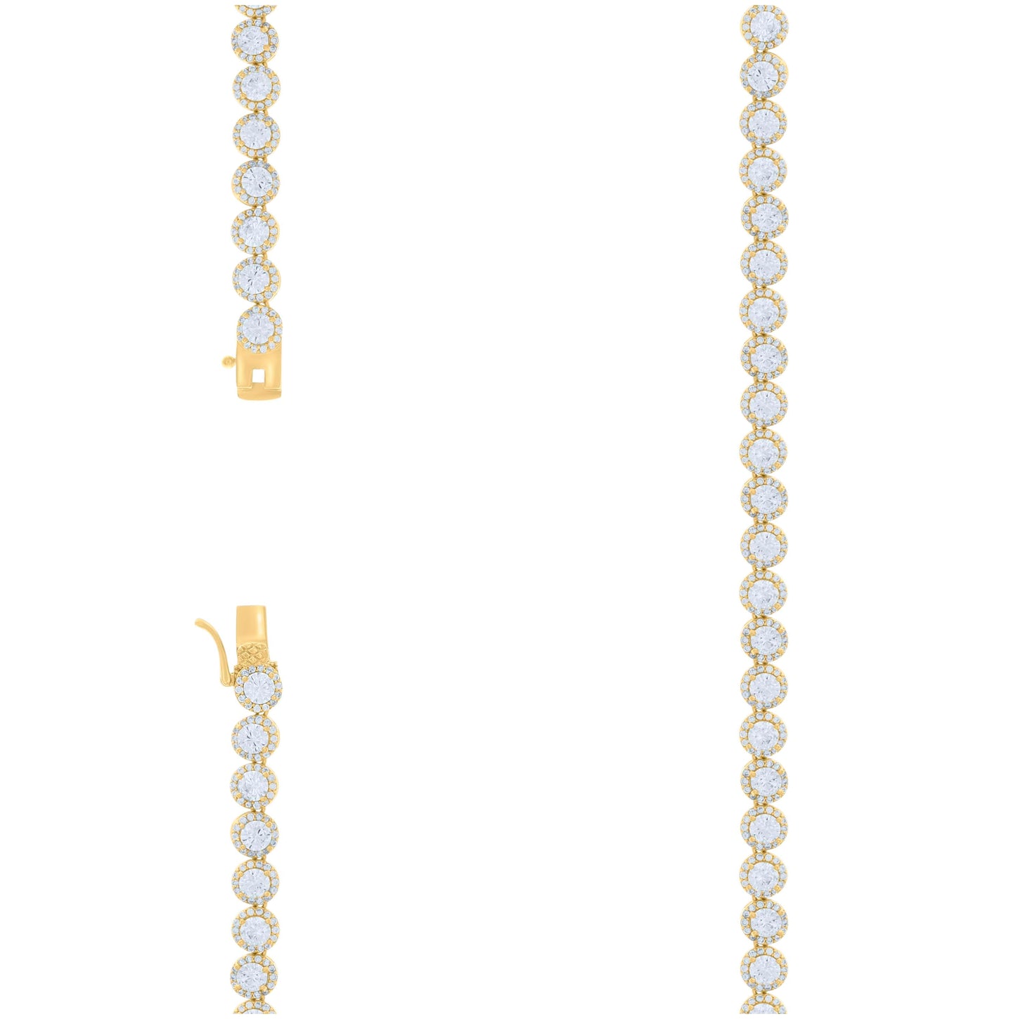 Sterling Silver Yellow-tone Womens Cubic-Zirconia Fashion Link Necklace