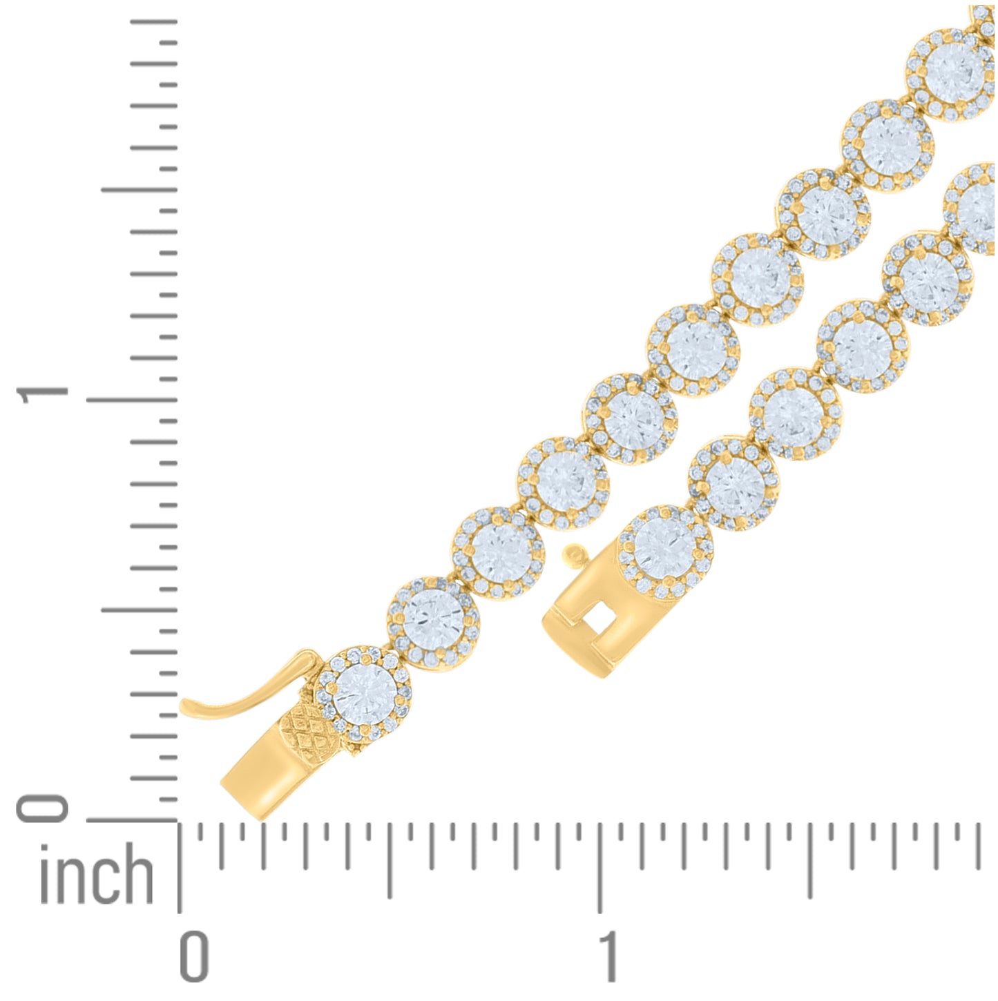 Sterling Silver Yellow-tone Womens Cubic-Zirconia Fashion Link Necklace