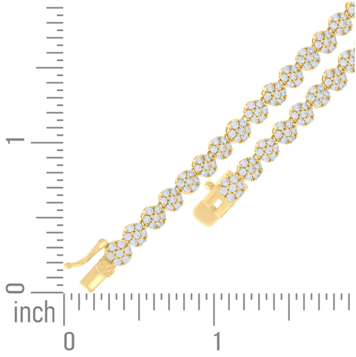 Sterling Silver Yellow-tone Womens Cubic-Zirconia Flower Link Necklace