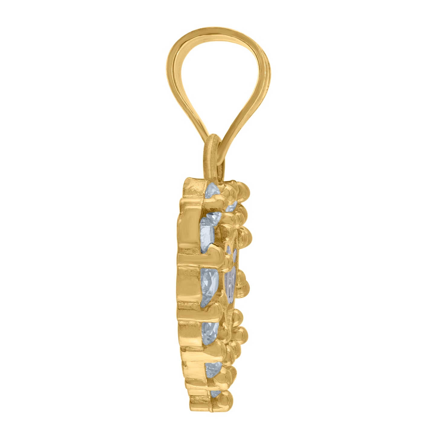 10K Two-Tone Gold Womens Cubic Zirconia Cubic-Zirconia Sweet 15 Heart Charm Pendant