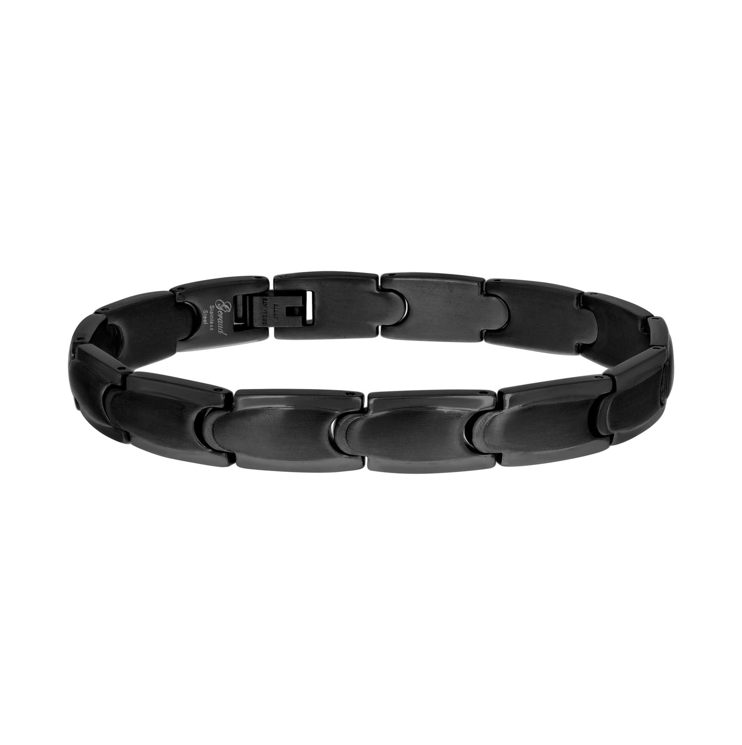 Stainless Steel Black-tone Mens Fashion Bracelet Size 8.5 Inches