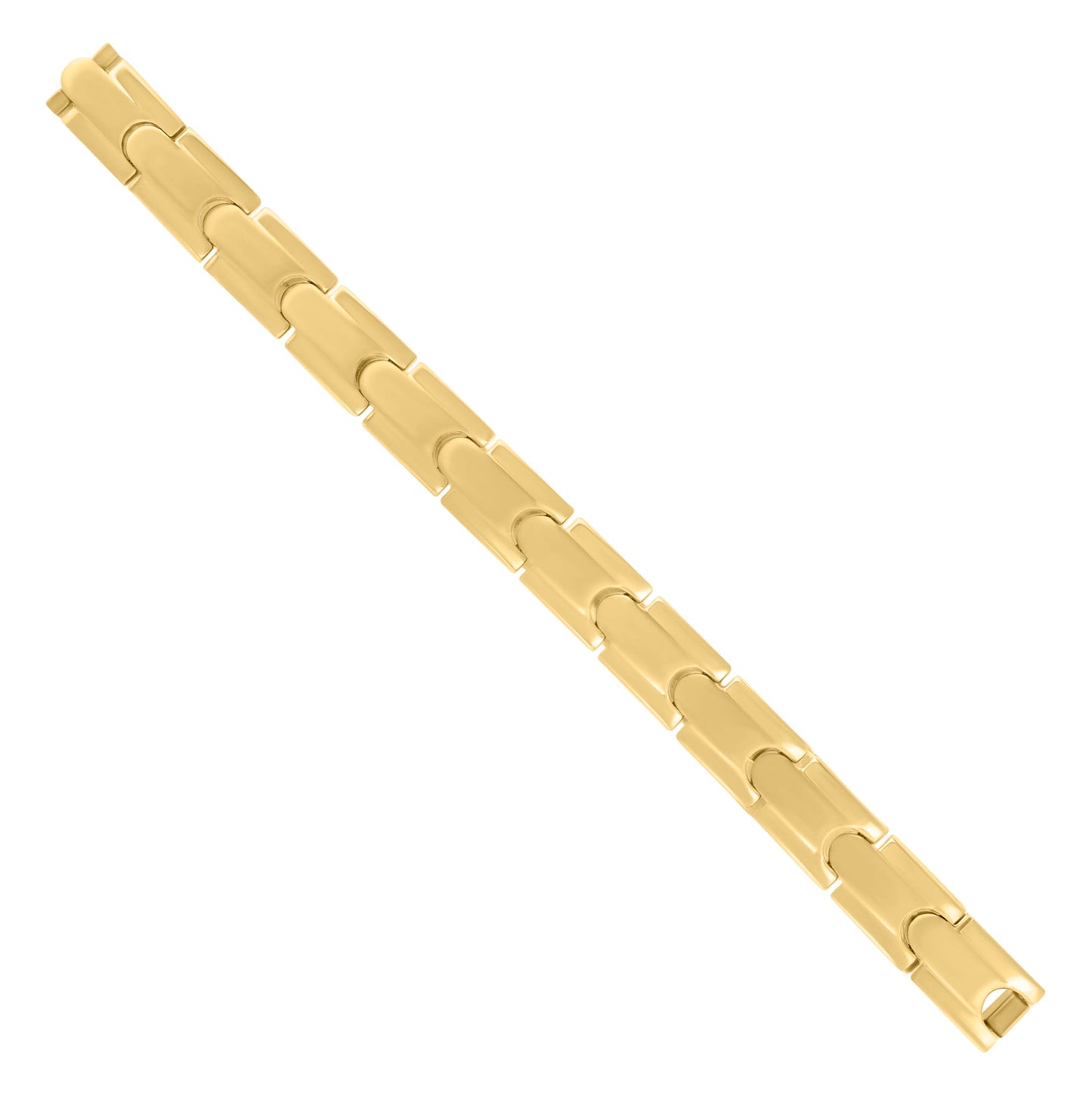 Stainless Steel Yellow-tone Mens Fashion Bracelet Size 8.5 Inches