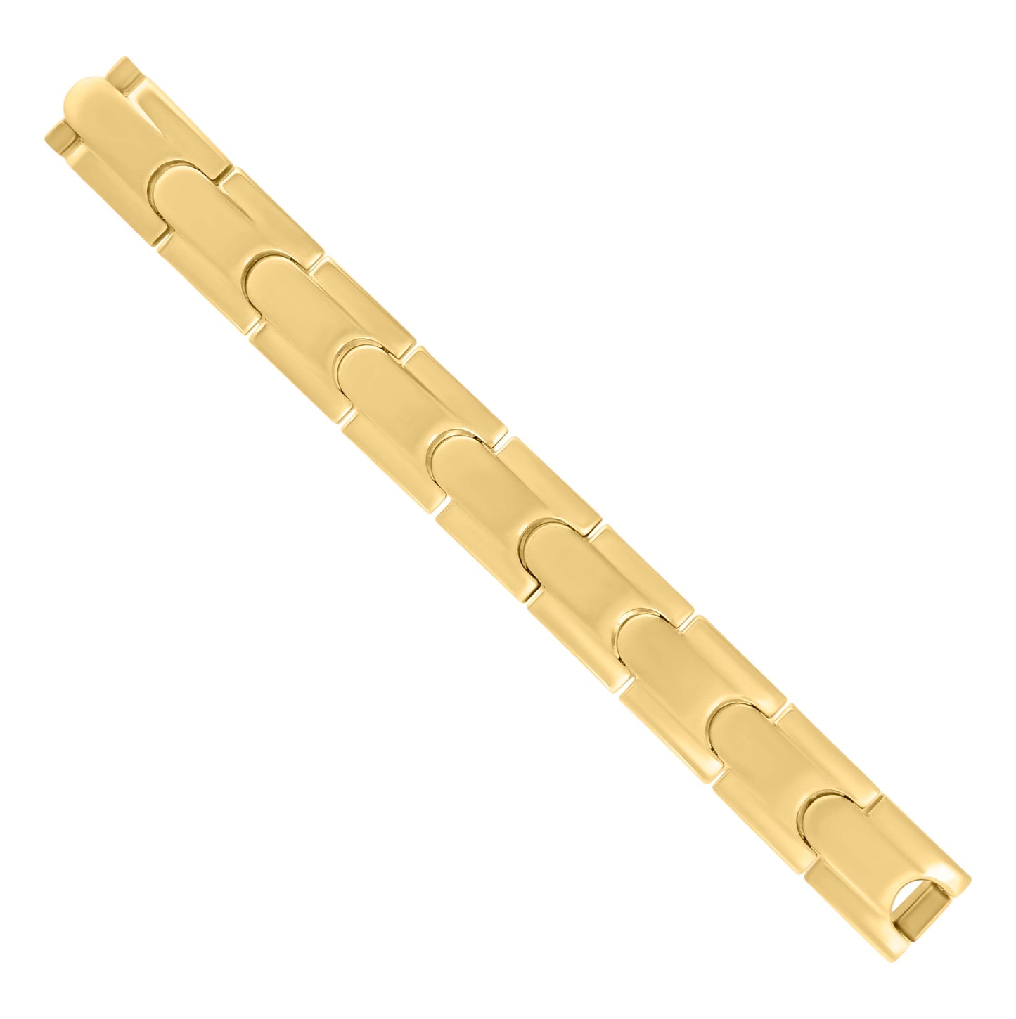 Stainless Steel Yellow-tone Mens Fashion Bracelet Size 8.5 Inches