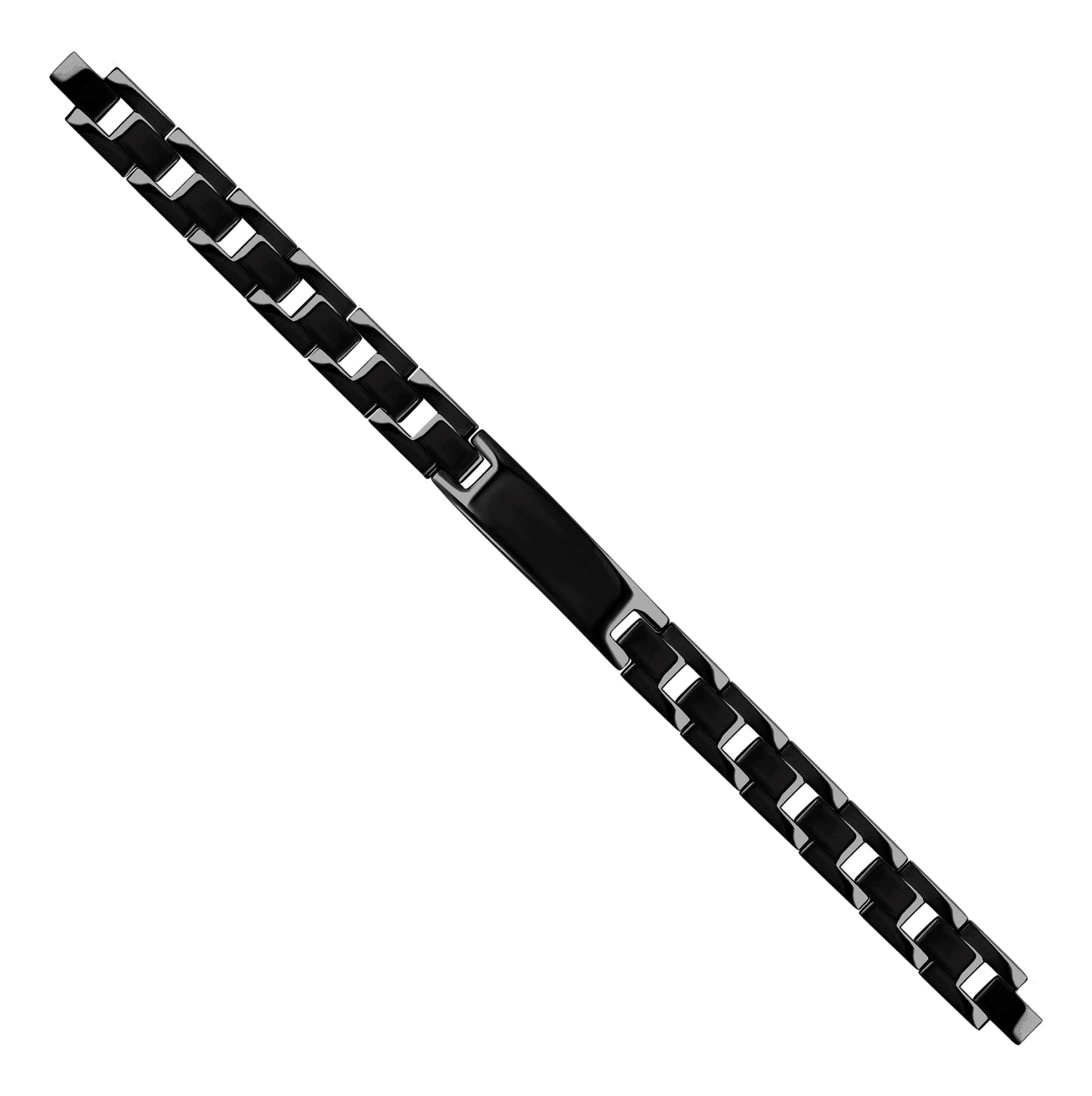 Stainless Steel Black-tone Mens Fashion Bracelet Size 8.5 Inches