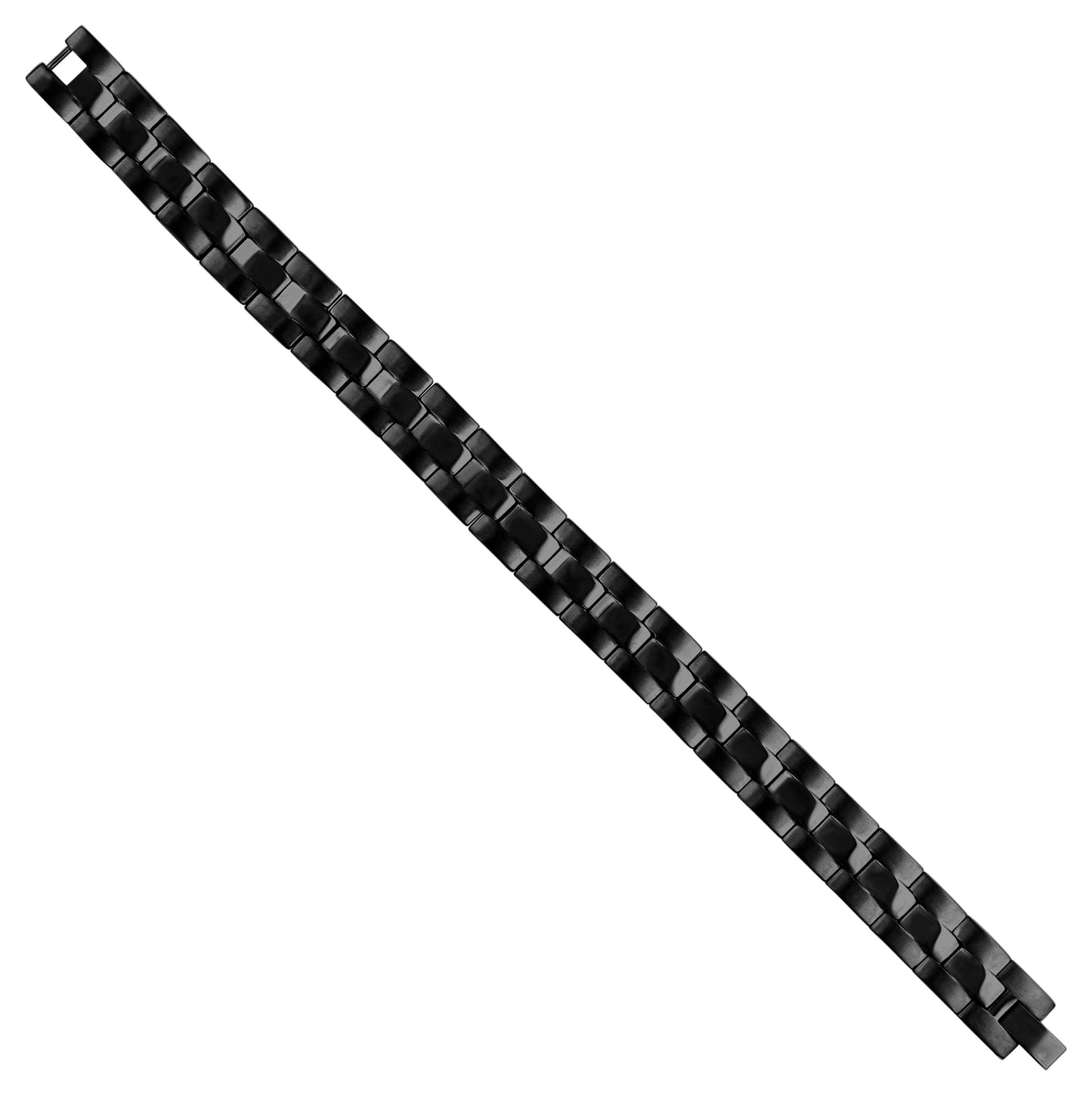 Stainless Steel Black-tone Mens Fashion Bracelet Size 8.5 Inches
