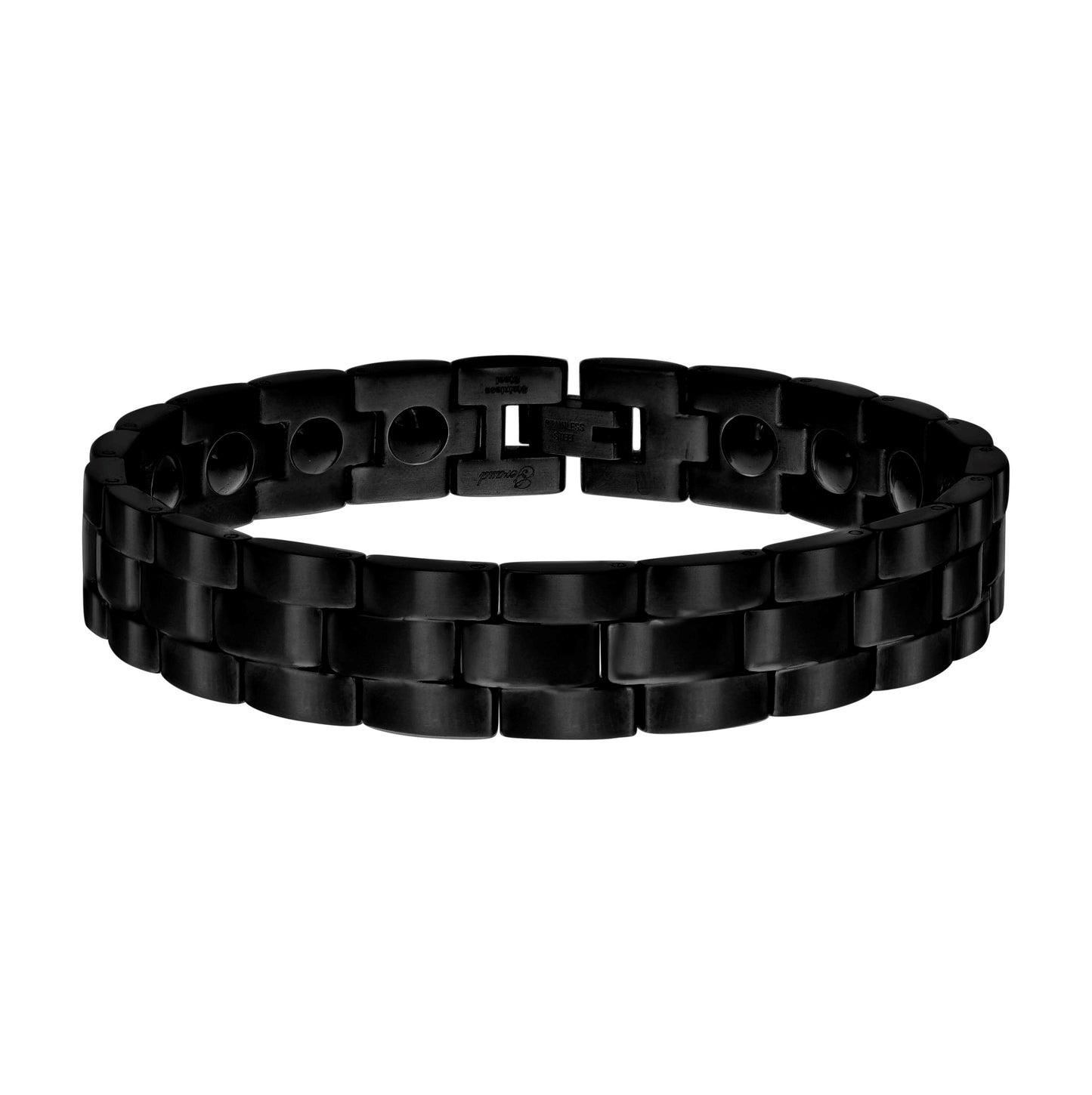 Stainless Steel Black-tone Mens Fashion Bracelet Size 8.5 Inches