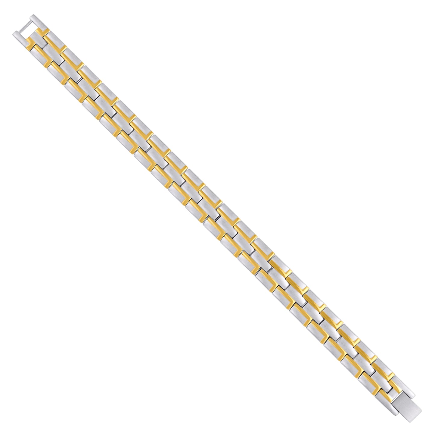 Stainless Steel Yellow-tone Mens Fashion Bracelet Size 8.5 Inches