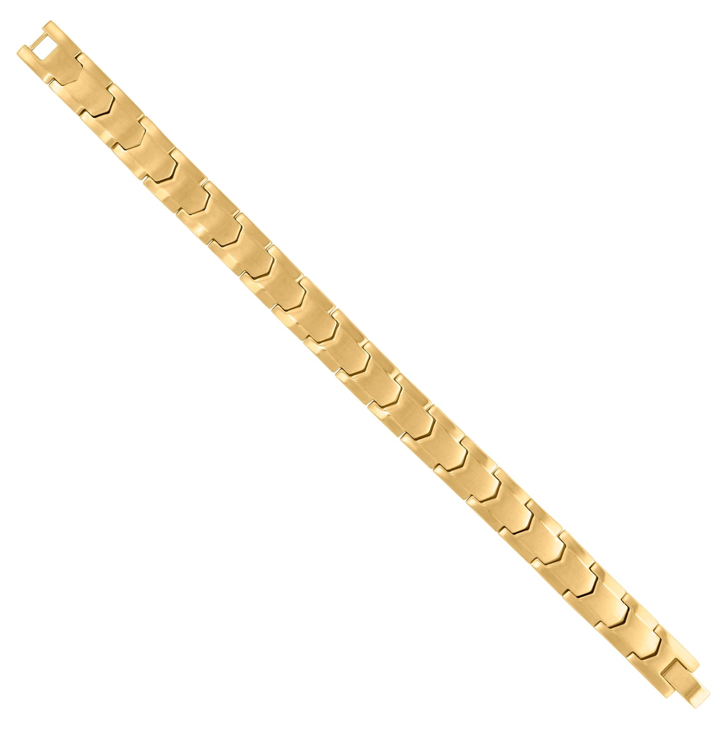 Stainless Steel Yellow-tone Mens Fashion Bracelet Size 8 Inches