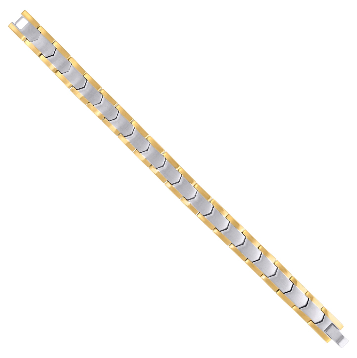 Stainless Steel Yellow-tone Mens Fashion Bracelet Size 8.5 Inches
