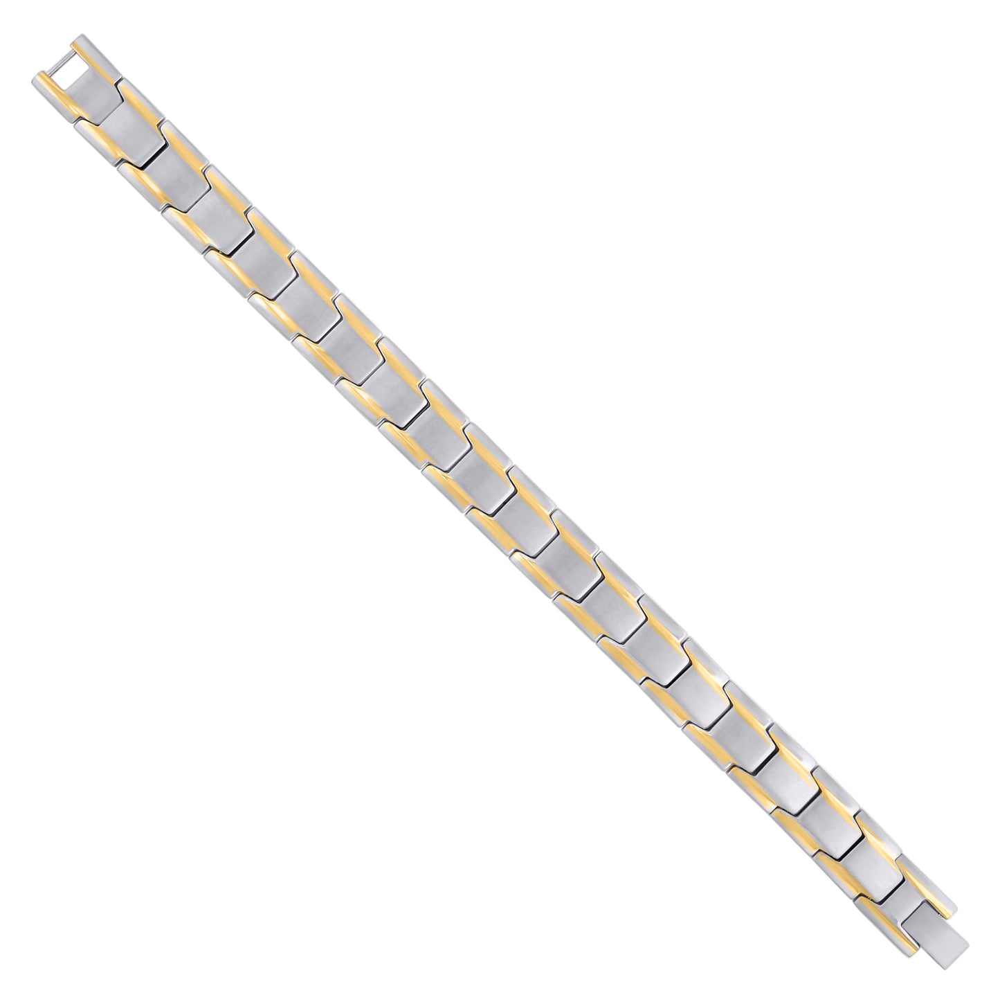 Stainless Steel Yellow-tone Mens Fashion Bracelet Size 8.5 Inches