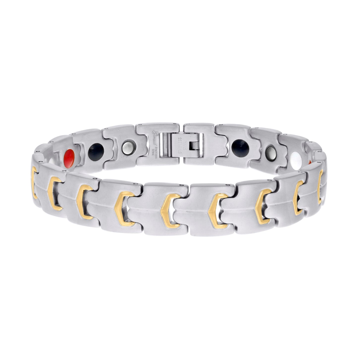 Stainless Steel Yellow-tone Mens Fashion Bracelet Size 8 Inches