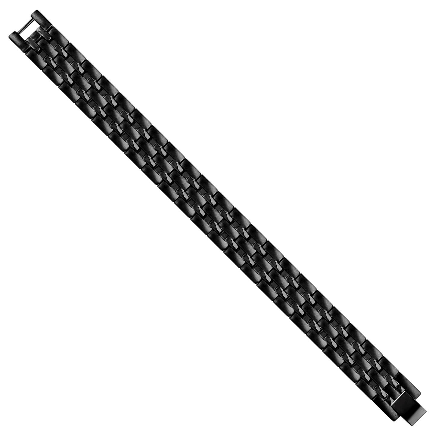 Stainless Steel Black-tone Mens Fashion Bracelet Size 8.5 Inches