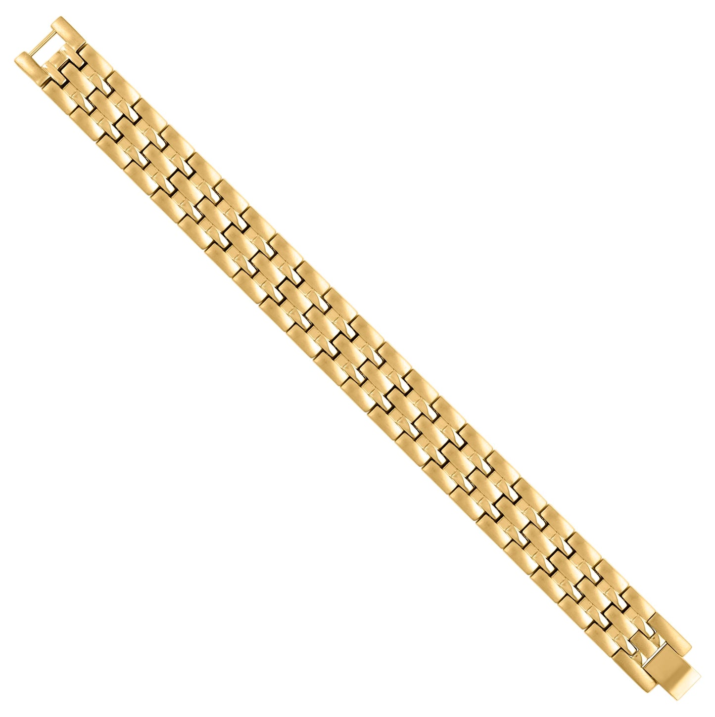 Stainless Steel Yellow-tone Mens Fashion Bracelet Size 8.5 Inches