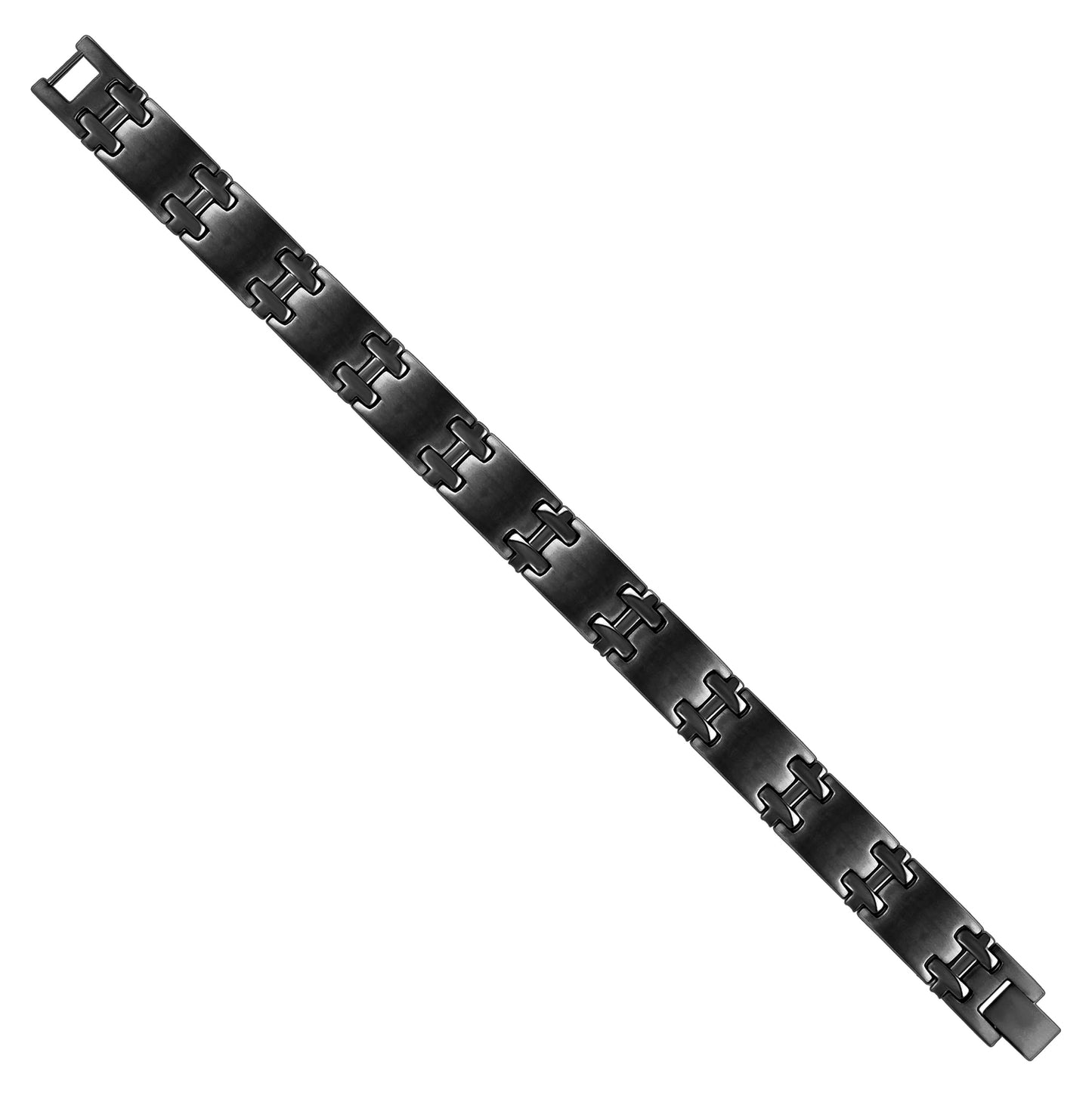 Stainless Steel Black-tone Mens Fashion Bracelet Size 8.5 Inches