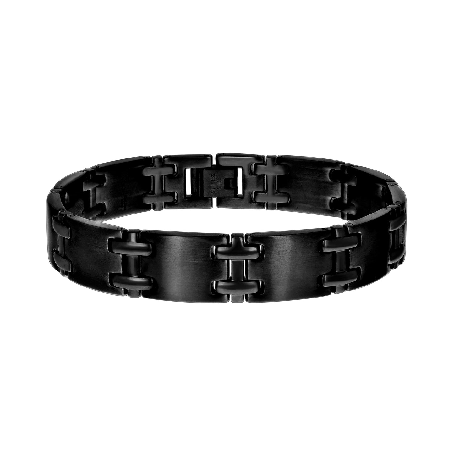 Stainless Steel Black-tone Mens Fashion Bracelet Size 8.5 Inches