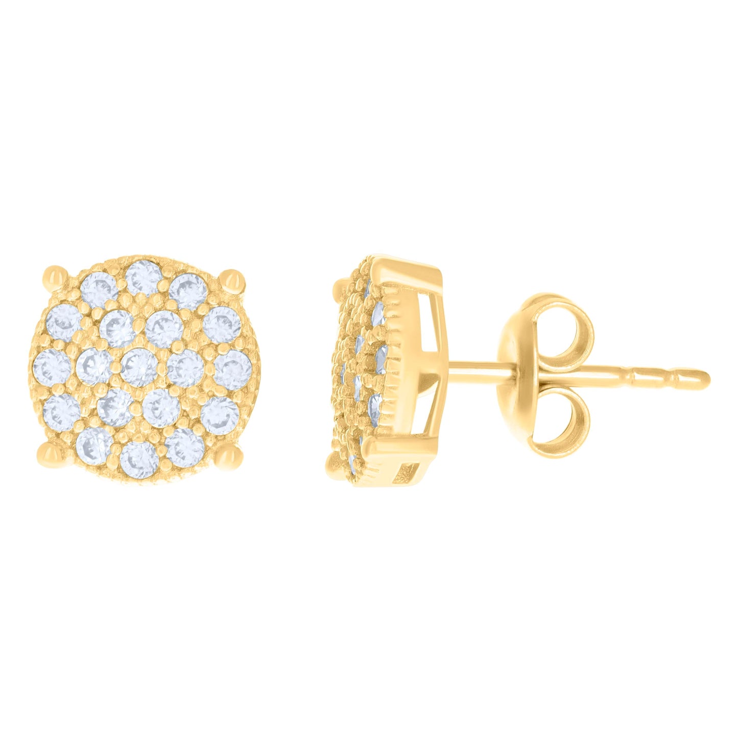 10K Yellow Gold Womens Cubic-Zirconia Fashion Stud Earrings