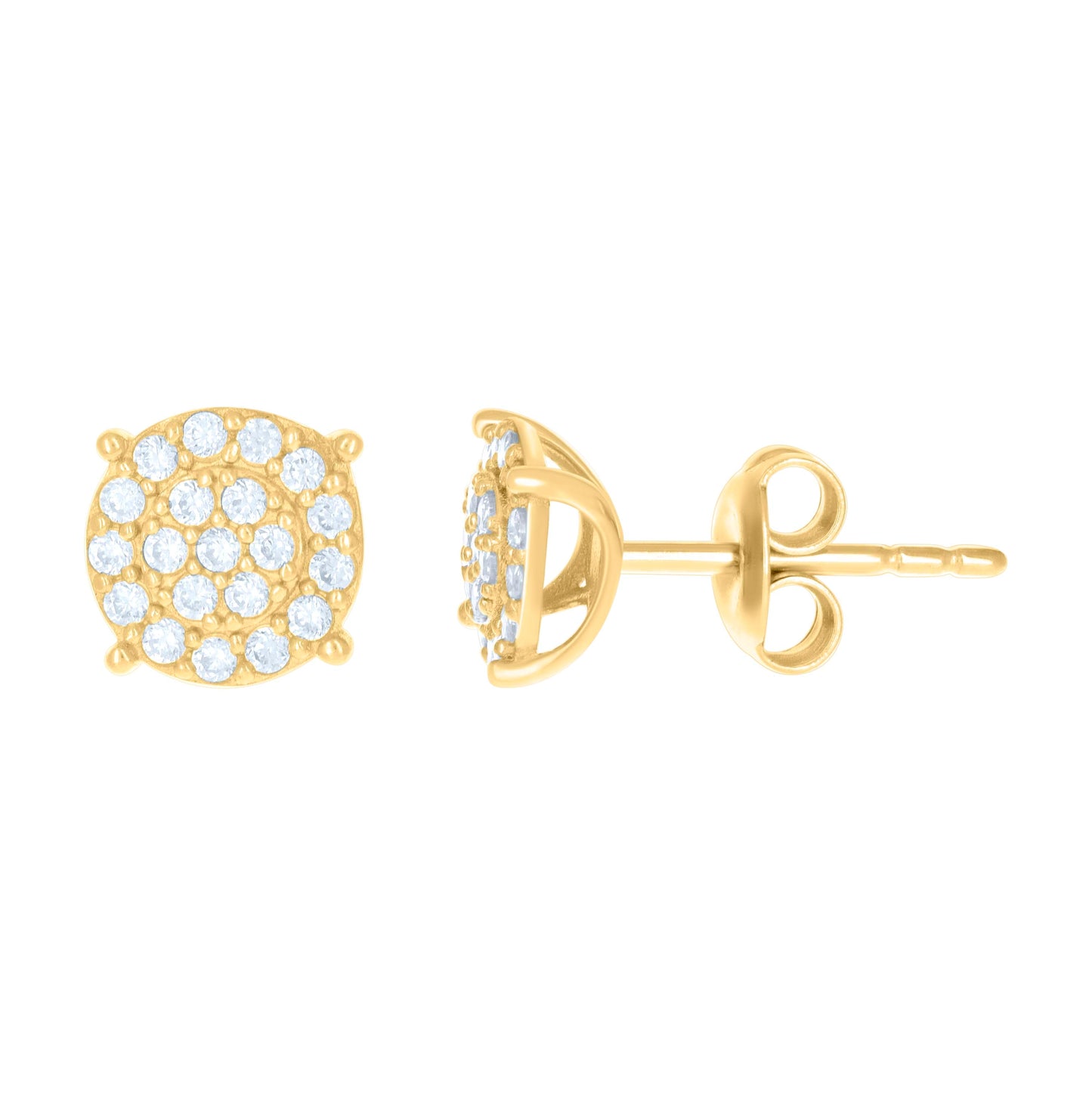 10K Yellow Gold Womens Cubic-Zirconia Fashion Stud Earrings