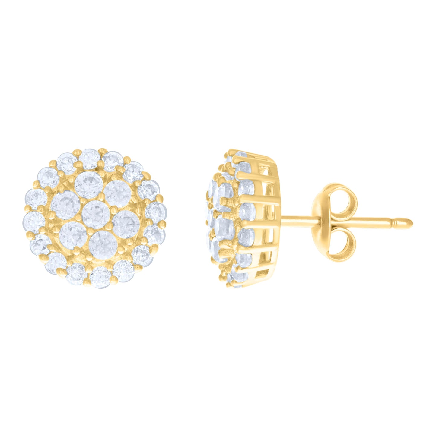10K Yellow Gold Womens Cubic-Zirconia Fashion Stud Earrings