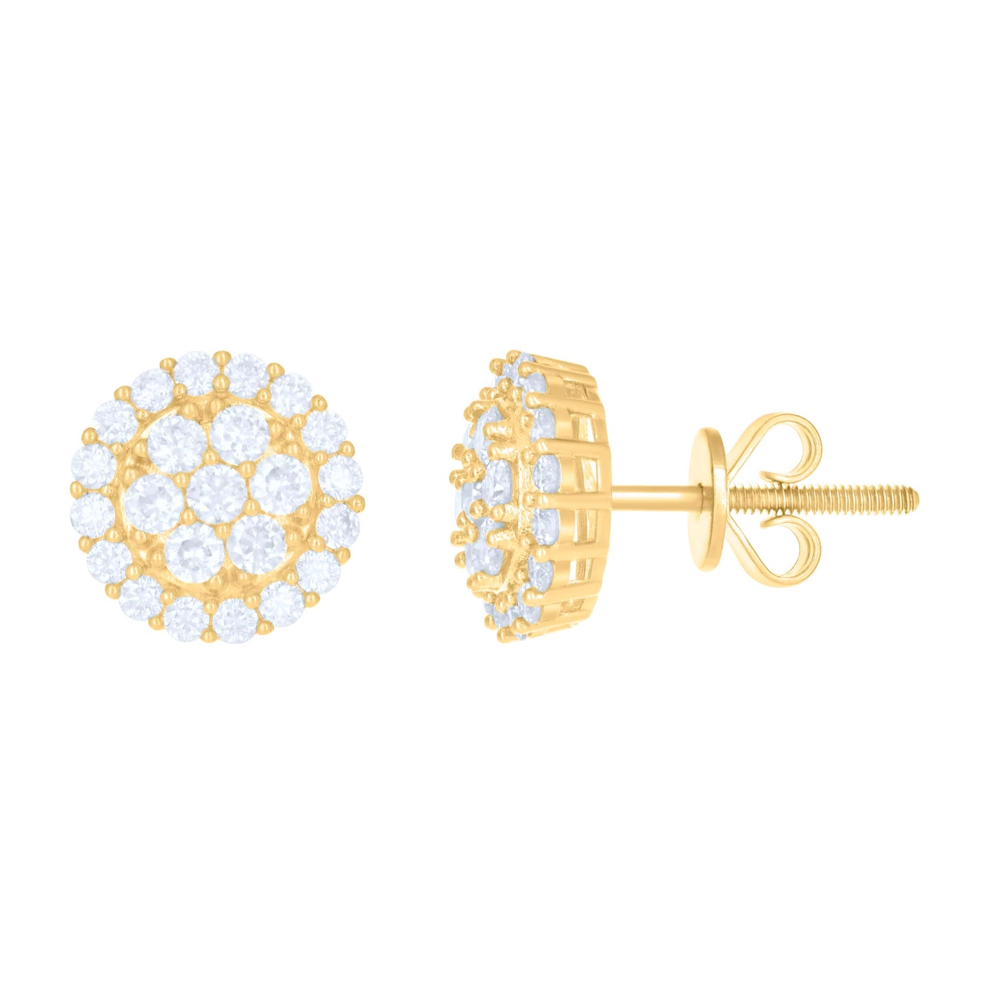 10K Yellow Gold Womens Moissanite 0.97 Cttw Fashion Stud Earrings