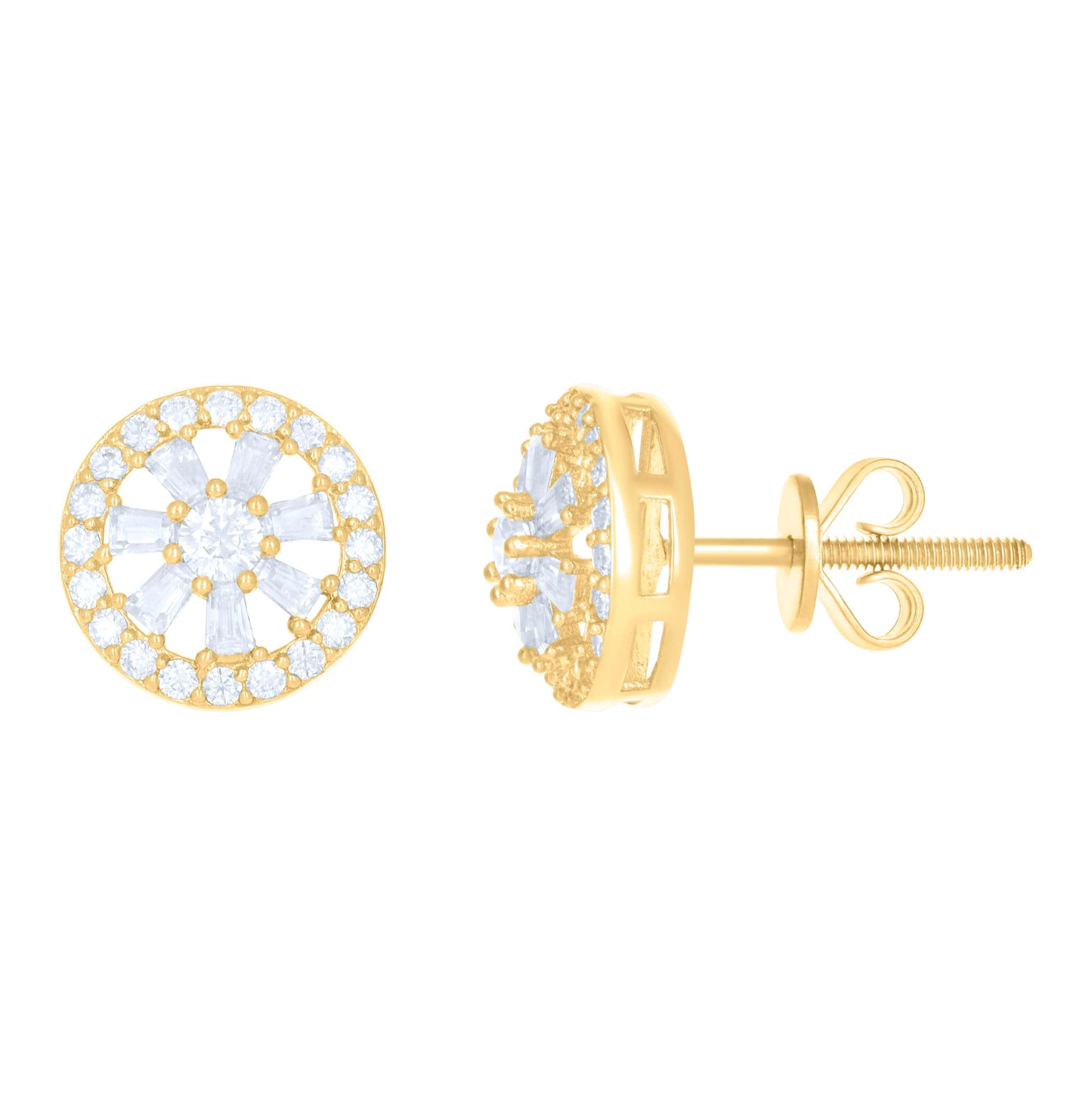 10K Yellow Gold Womens Moissanite 1.106 Cttw Fashion Stud Earrings
