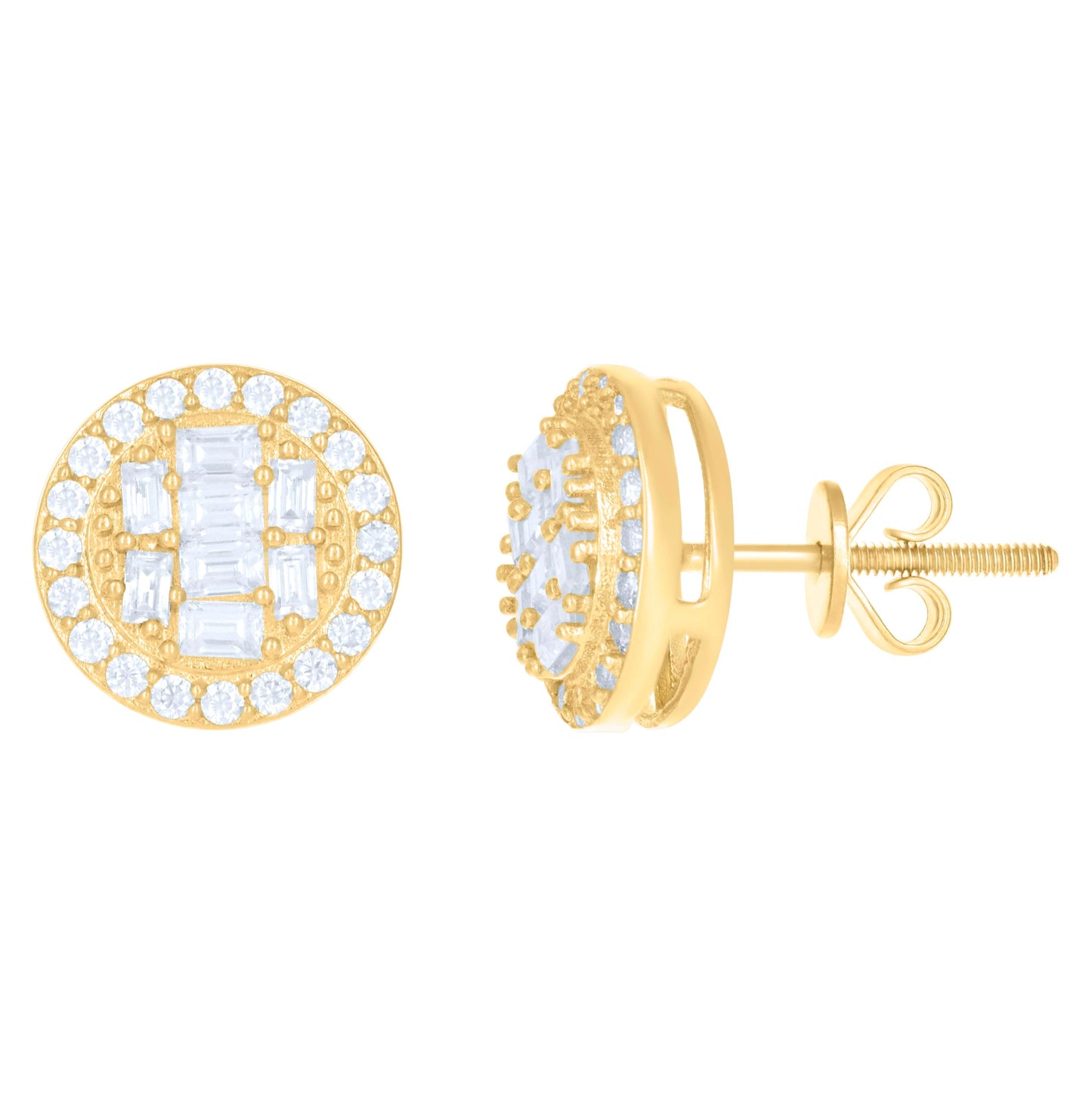 10K Yellow Gold Womens Moissanite 1.12 Cttw Fashion Stud Earrings