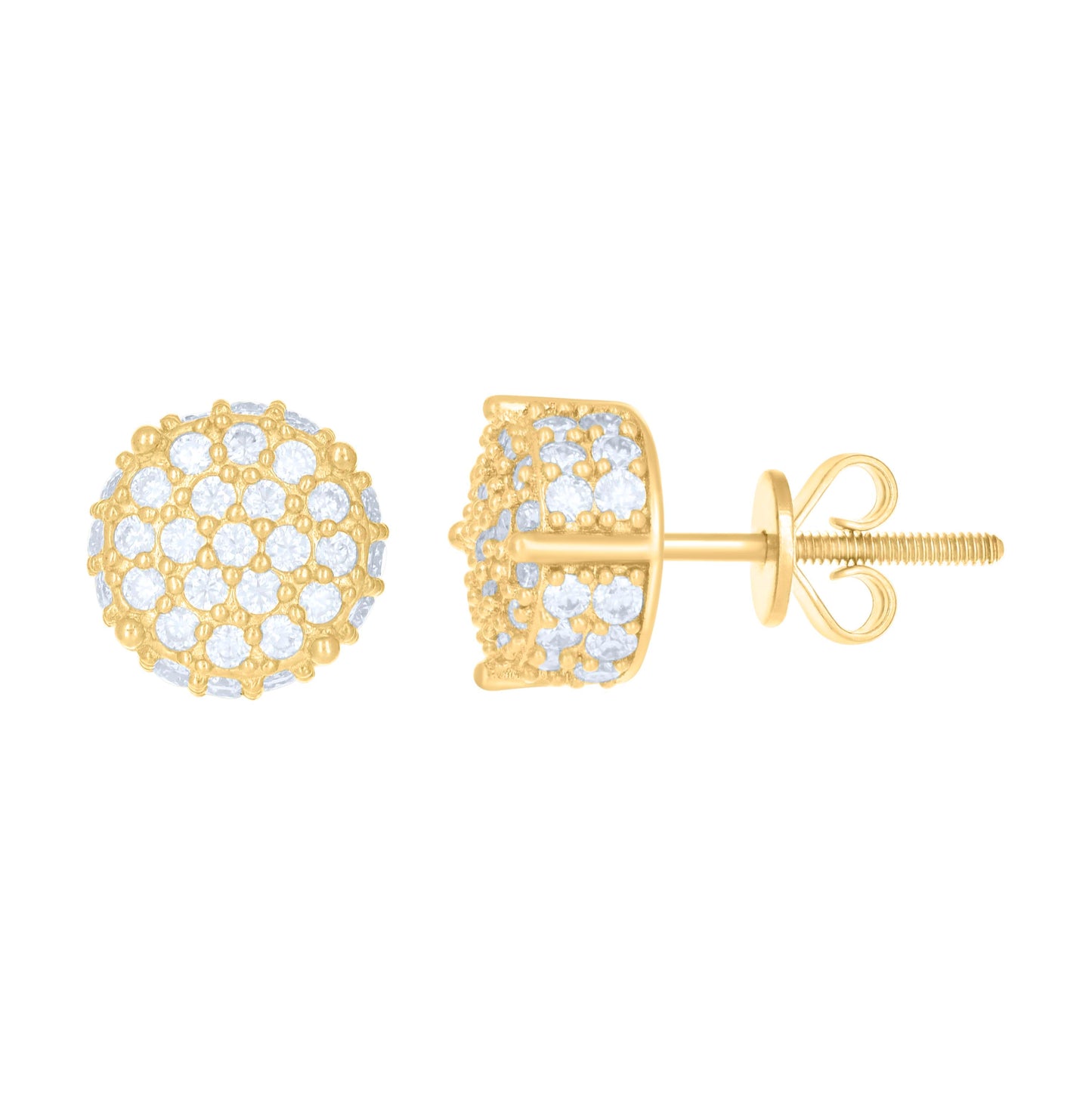 10K Yellow Gold Womens Moissanite 0.64 Cttw Fashion Stud Earrings